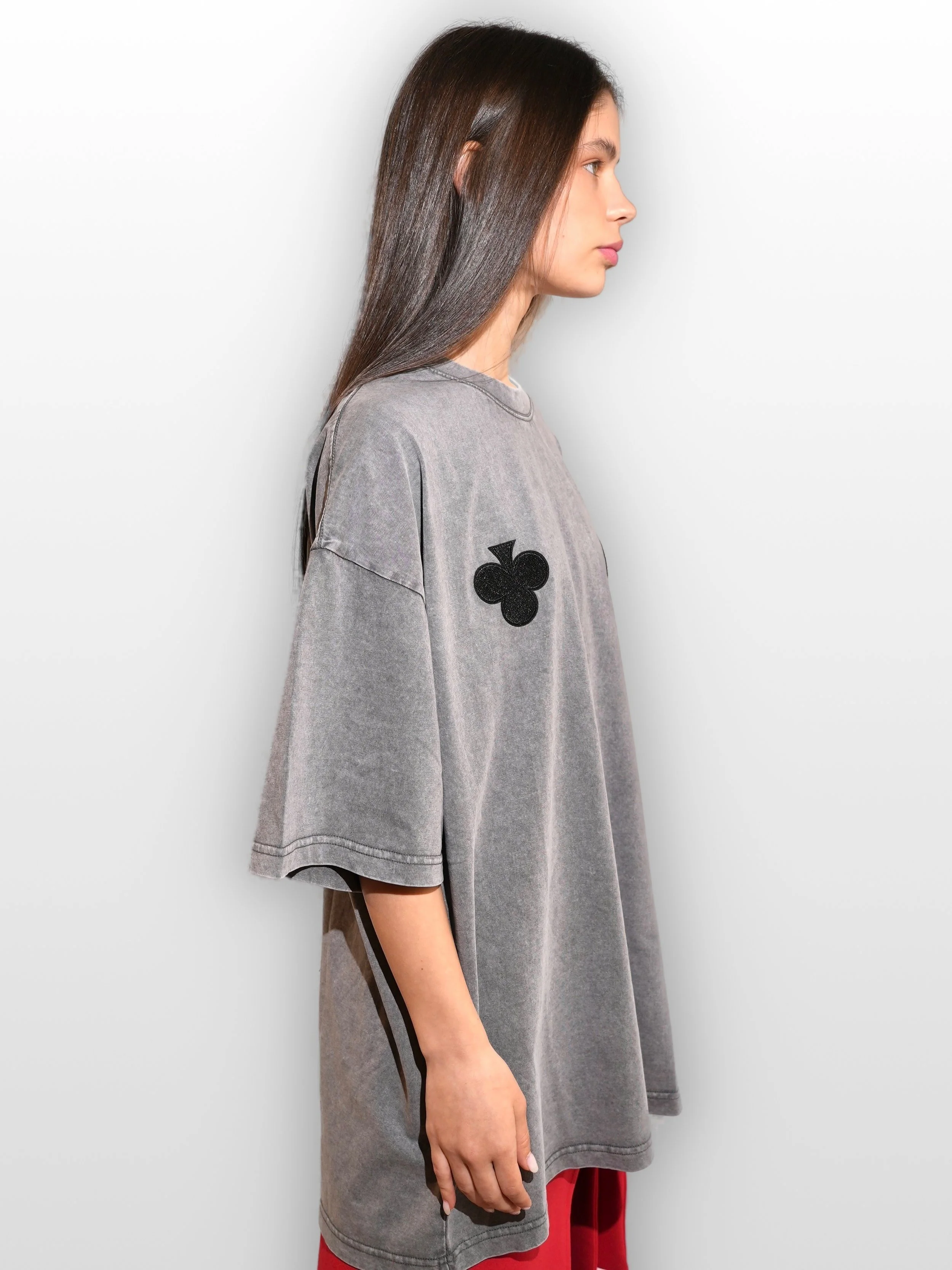 B.Brand Black Cards T-Shirt — back view: clean dropped shoulders, relaxed fit