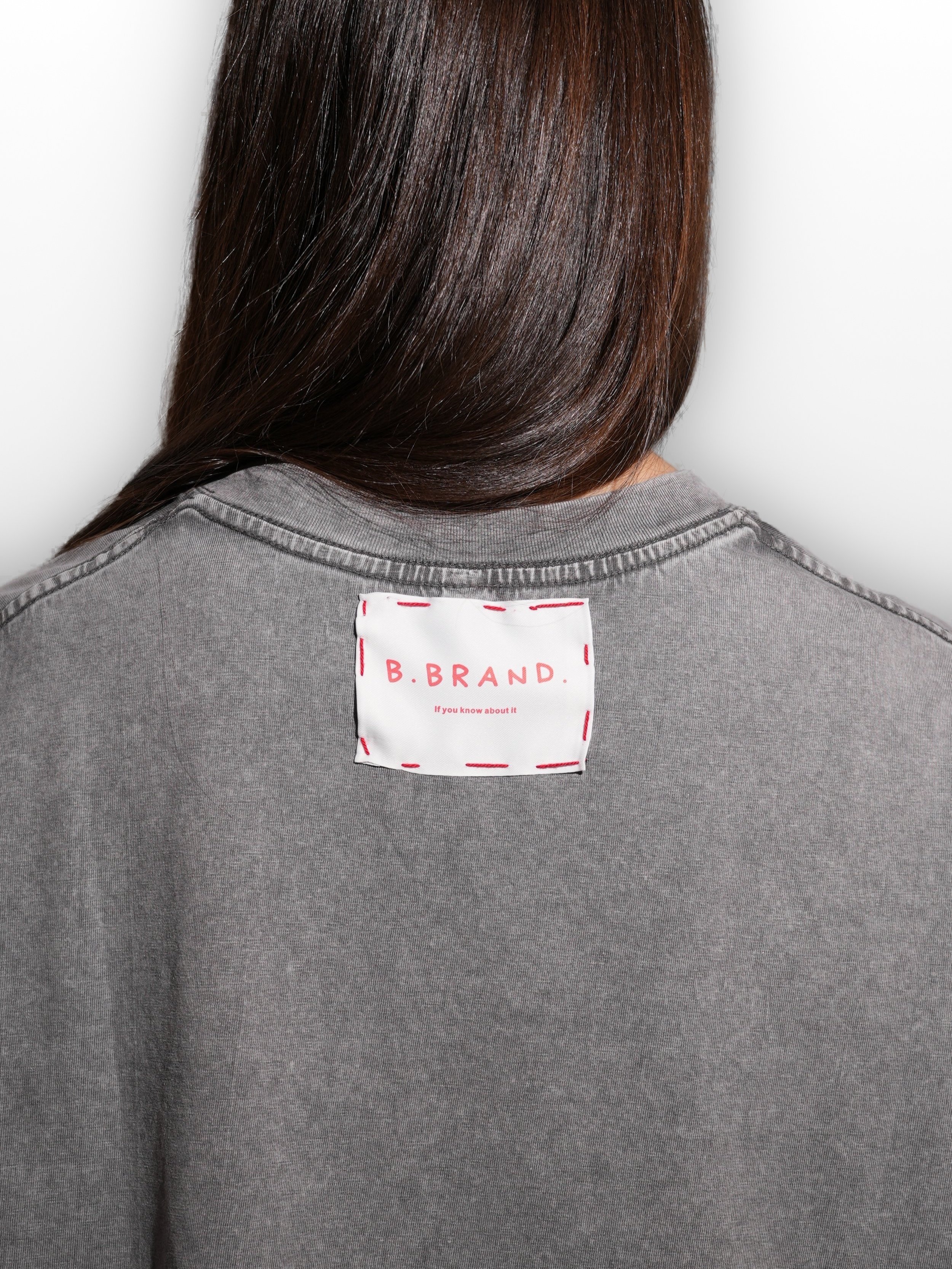 B.Brand Red Cards T-Shirt — back view: dropped shoulders, relaxed oversized fit