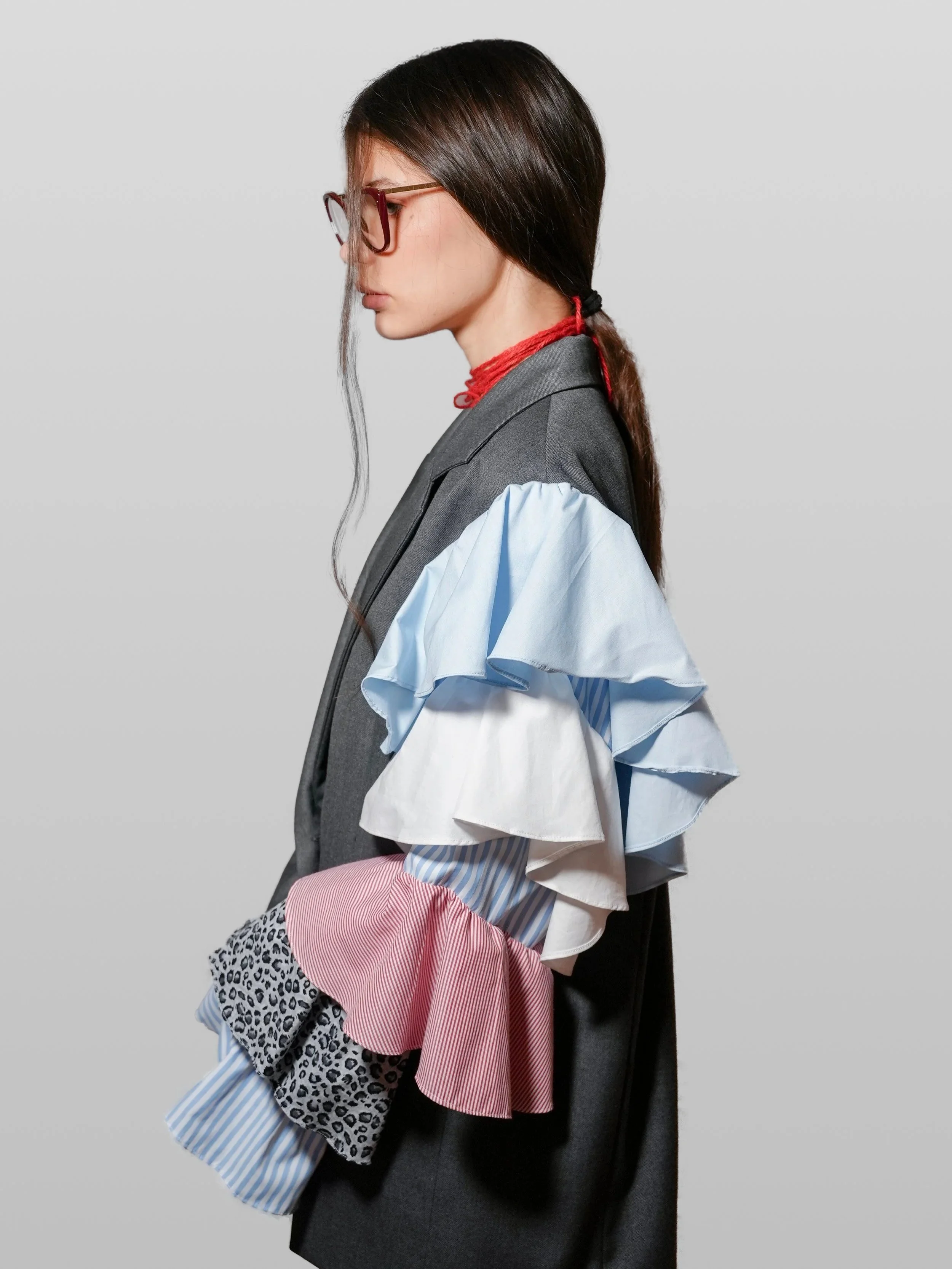 B.Brand Paris Mood Jacket — side view: wavy sleeve silhouette, Portuguese local fabric