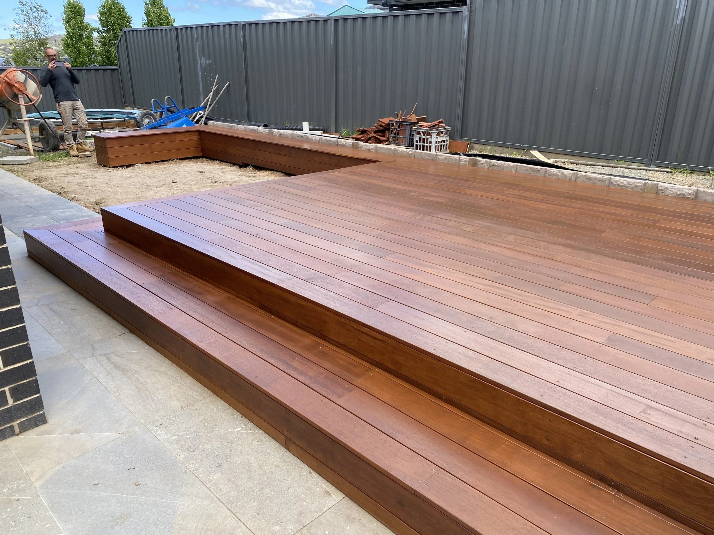 Merbau Deck with Seating