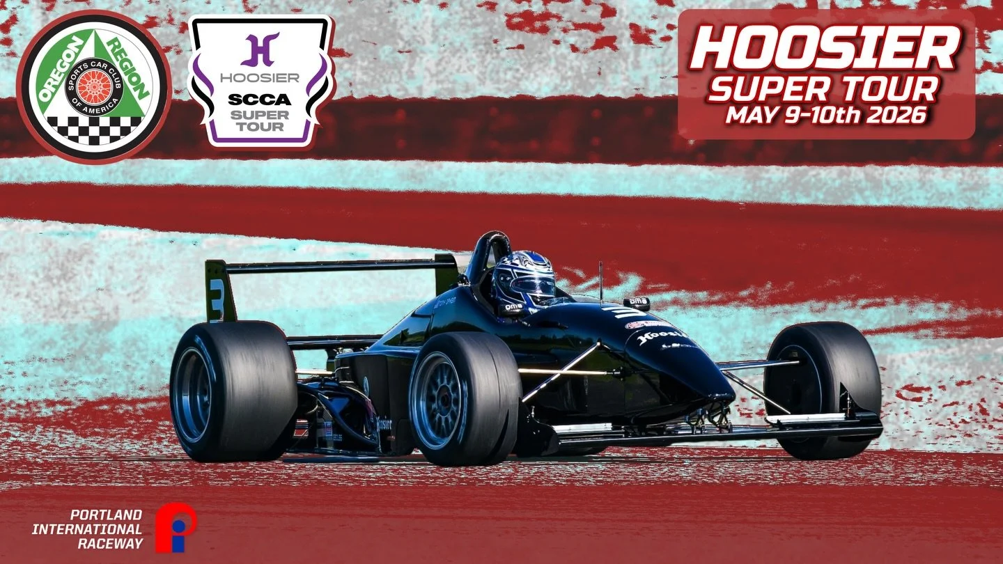 We&rsquo;re excited to once again be hosting the SCCA Hoosier Super Tour at Portland International Raceway on May 9-10th! Registration is now OPEN for drivers and volunteers. 

The Super Tour is the top level of National SCCA racing with drivers and 