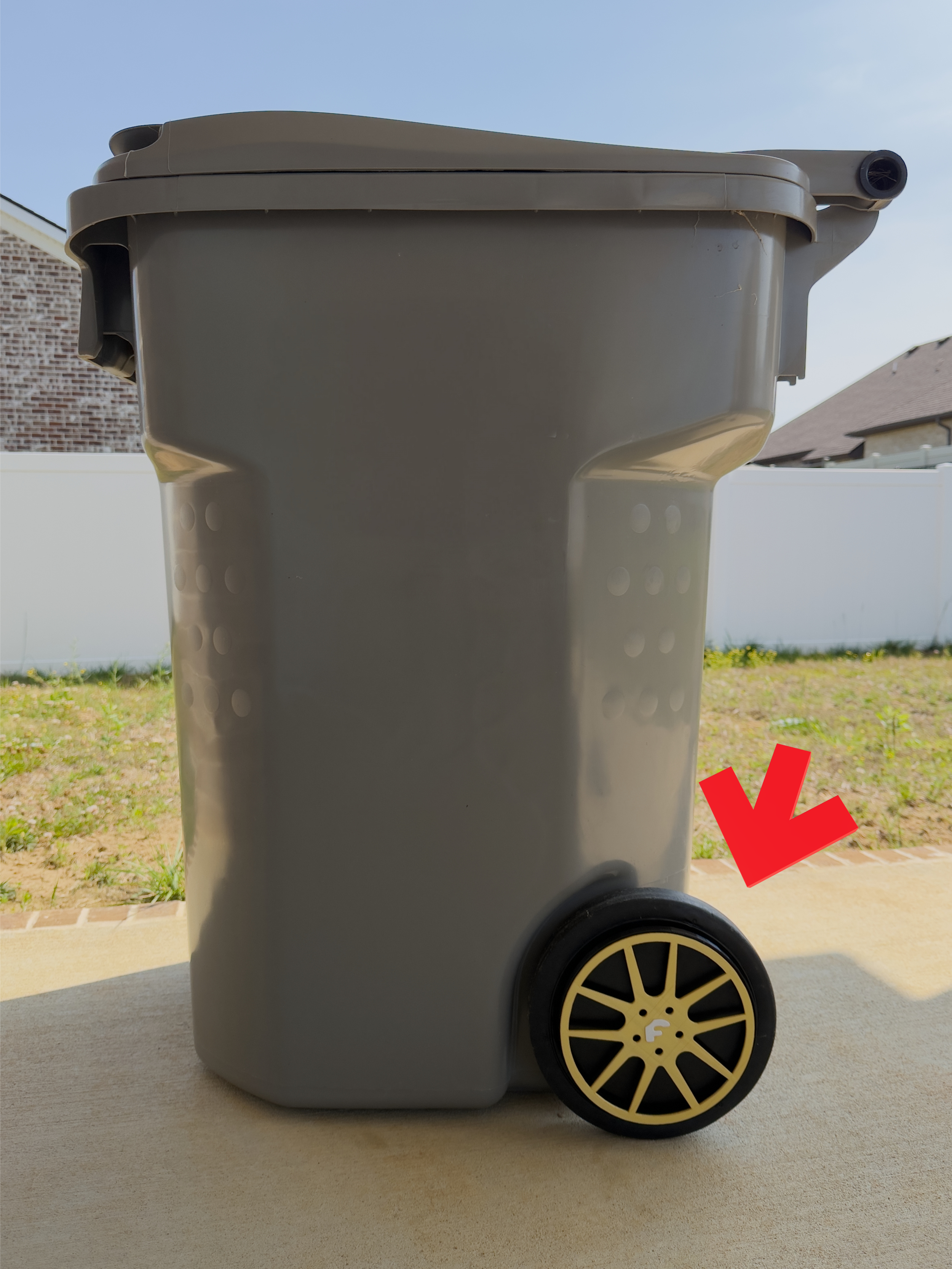 "Luxury-Style" Trash Bin Wheel Covers