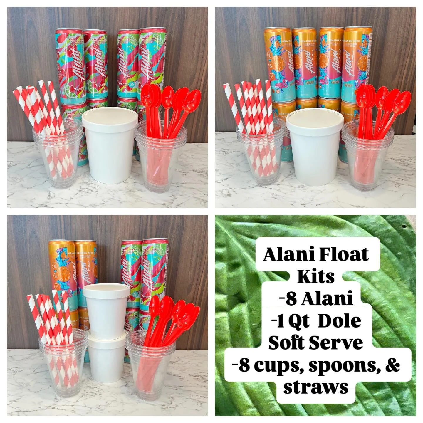 Season 2 has ended, but we have a few items left in our cooler that we’d like to clear out! 
Sooooo, we’ve created some fun Float Kits with our remaining beverages and soft serve ice cream that you can get at a discounted price for your n