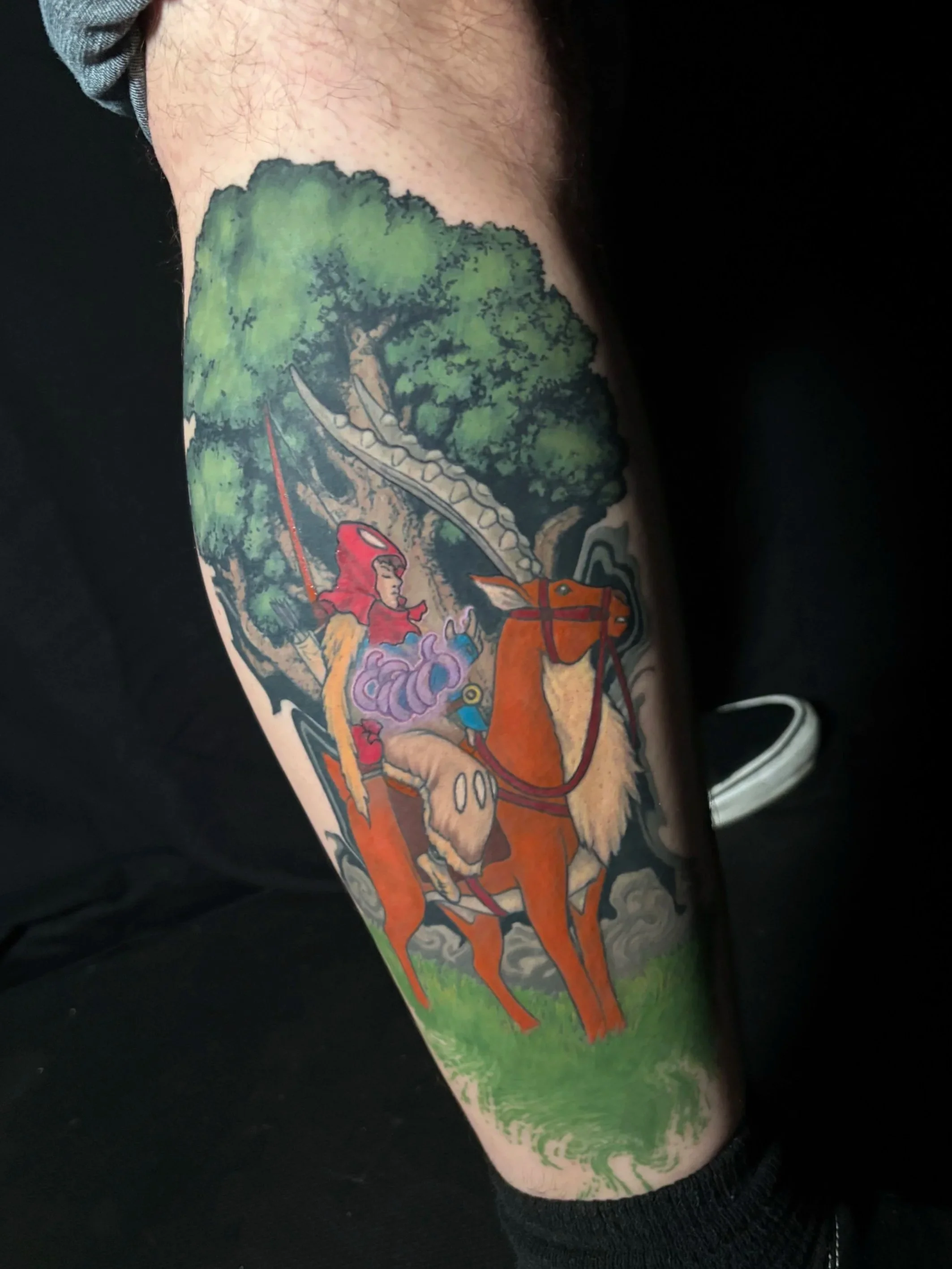 princess mononoke tattoo prince ashitaka yakul red elk tree studio ghibli hayao miyazaki