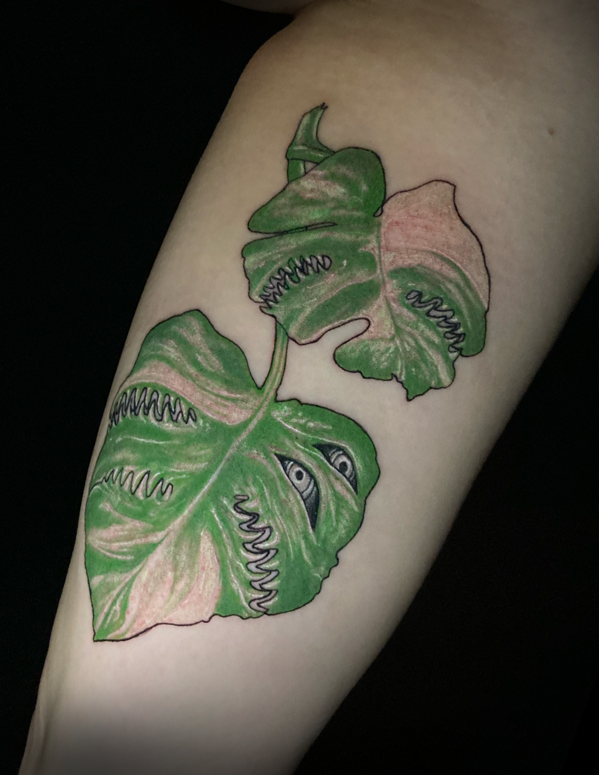 monstera tattoo botanical horror