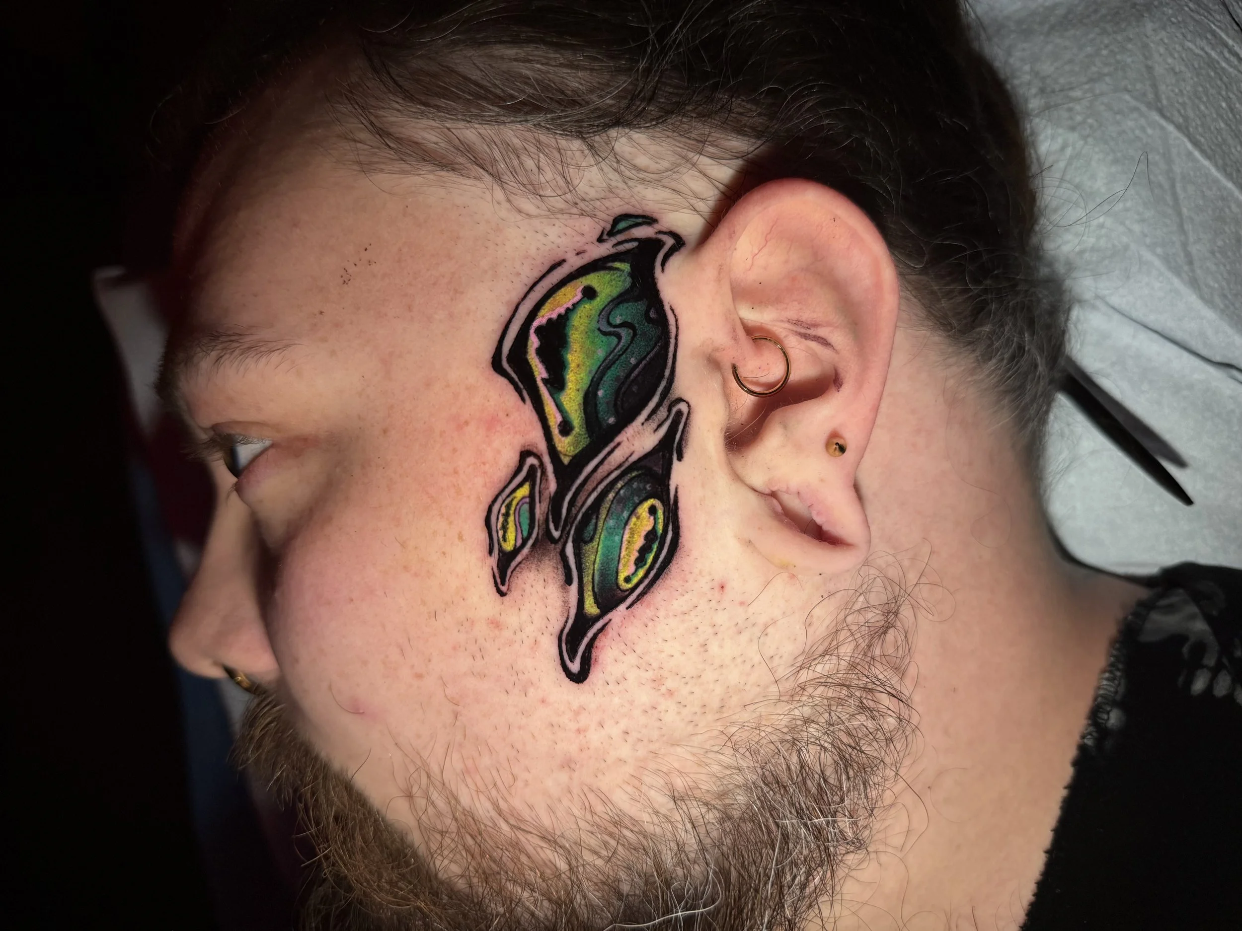 eyeballs, stylized, funky, tattoo, color tattoo