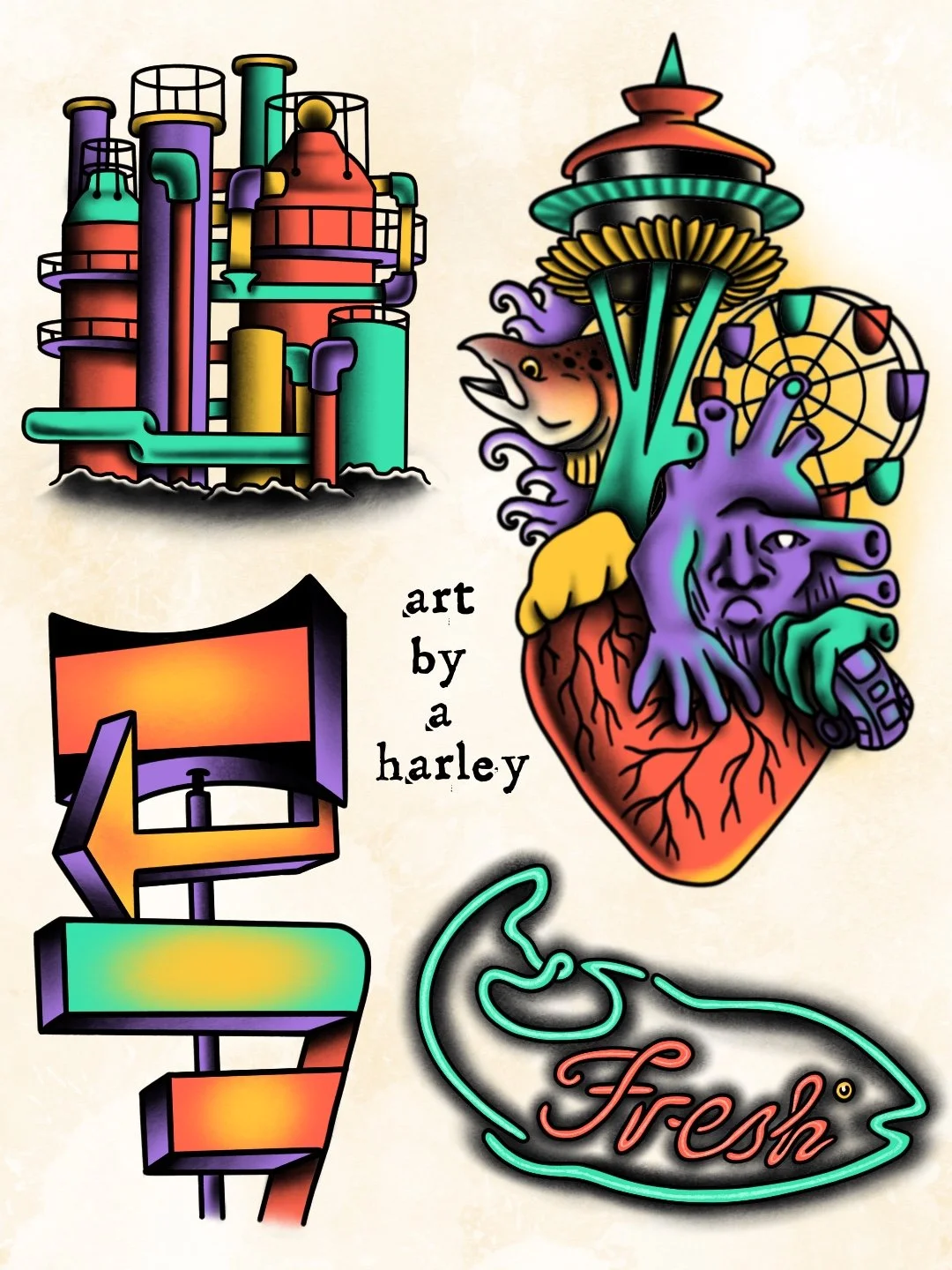 Austin Seattle Flash Tattoos