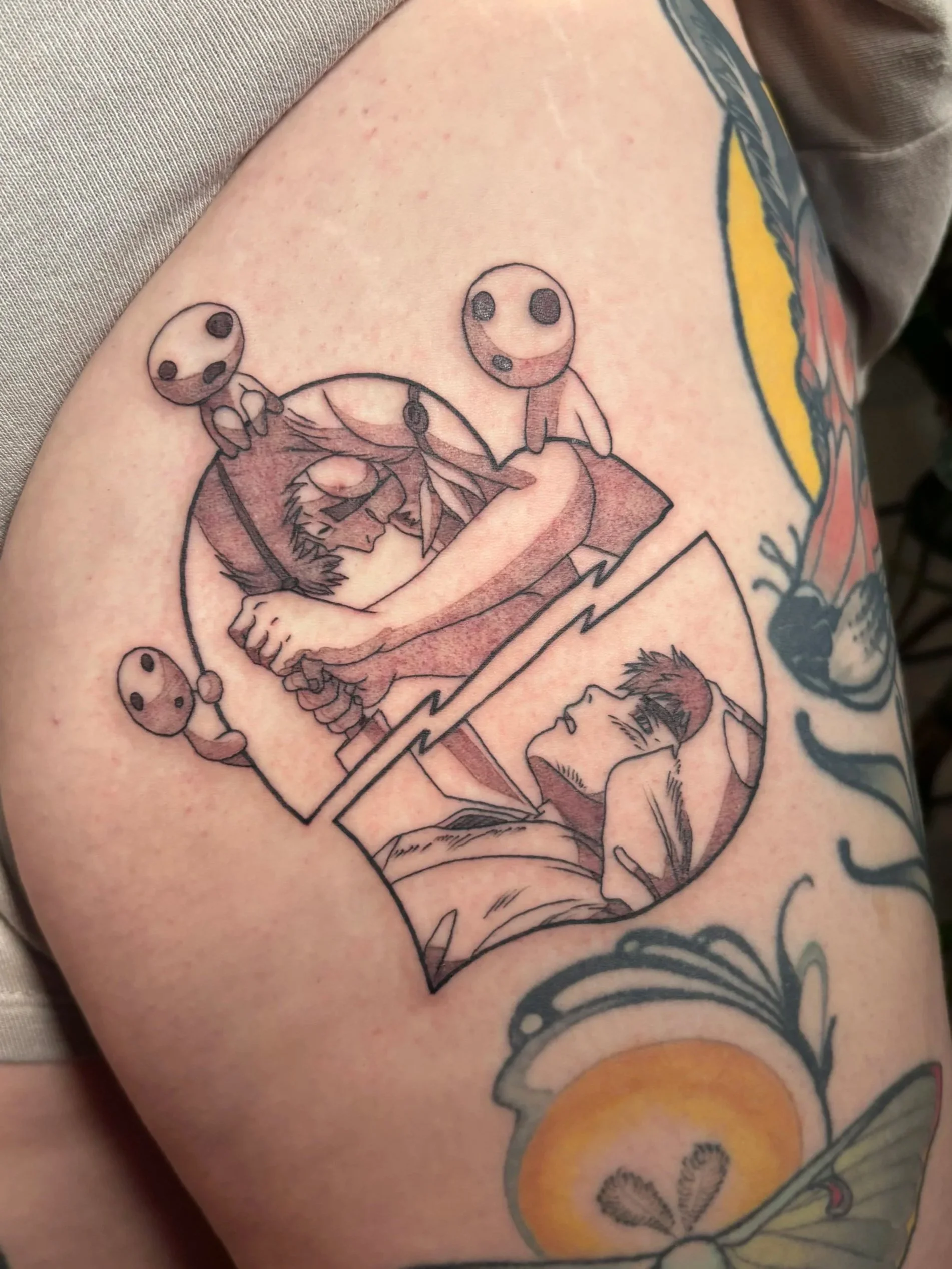 princess mononoke tattoo san prince ashitaka forest spirits kodama studio ghibli hayao miyazaki