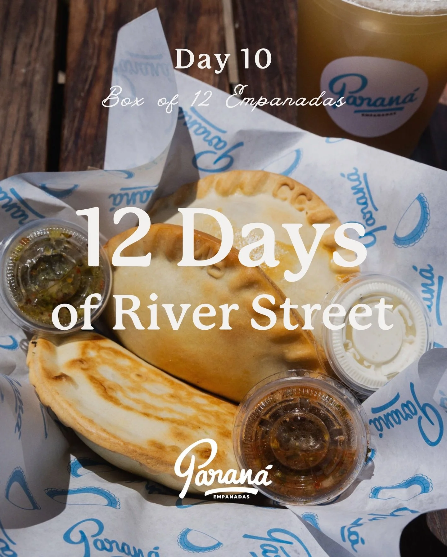Day 10 of 12 Days of River Street is serving up comfort this season! 

Today, @parana_empanadas is giving away a 12 box of empanadas! 

How to enter:
&bull; Like &amp; save this post
&bull; Follow @parana_empanadas + @riverstreet_sjc
&bull; Comment &