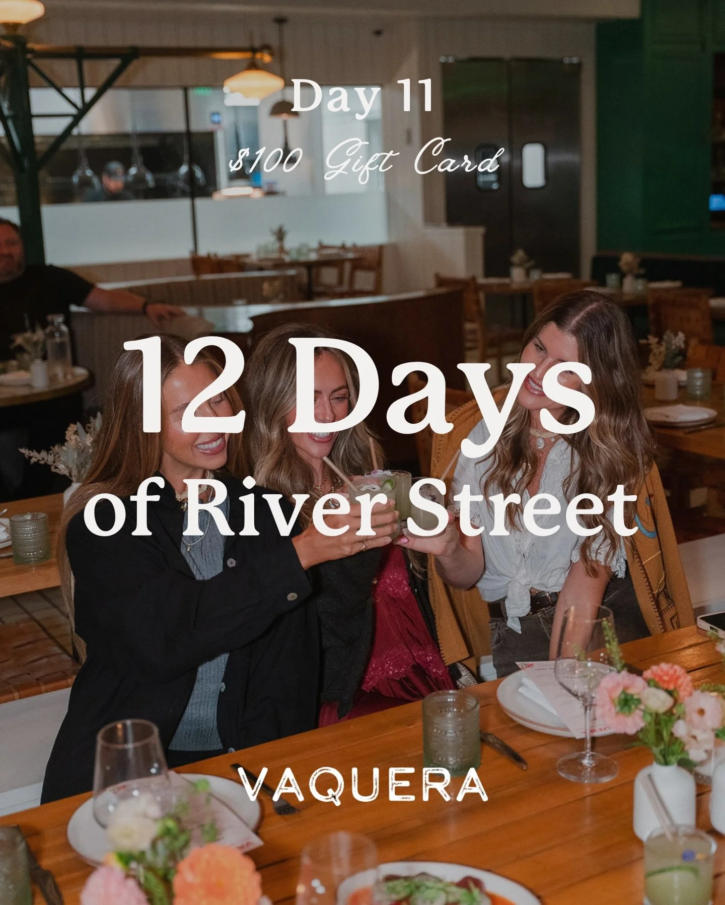 Day 11 of 12 Days of River Street is a treat for the food lovers! 

Today, @vaquerasjc is giving away a $100 gift card &mdash; perfect for a dinner date, family night out, or trying their new pizza menu!

How to enter:
Like &amp; save this post
Follo