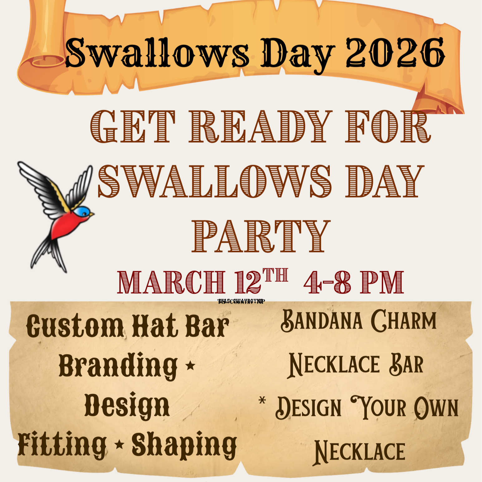Wildfire Mercantile: Get Ready For Swallows Day Party