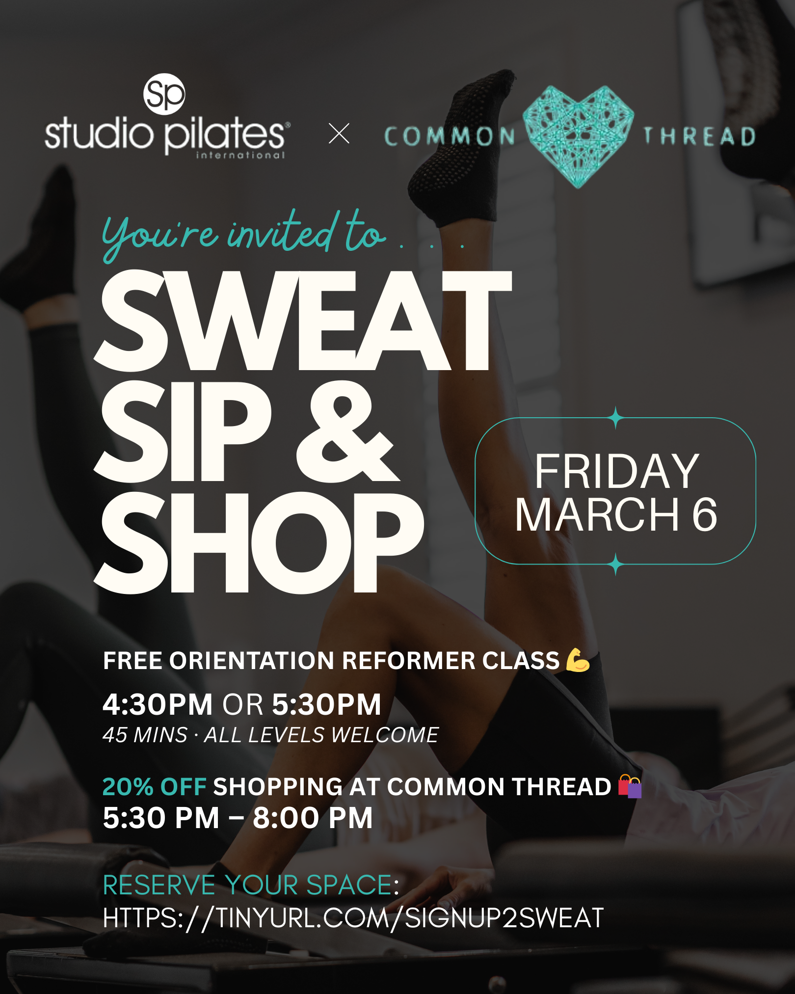 Sweat, Sip &amp; Shop