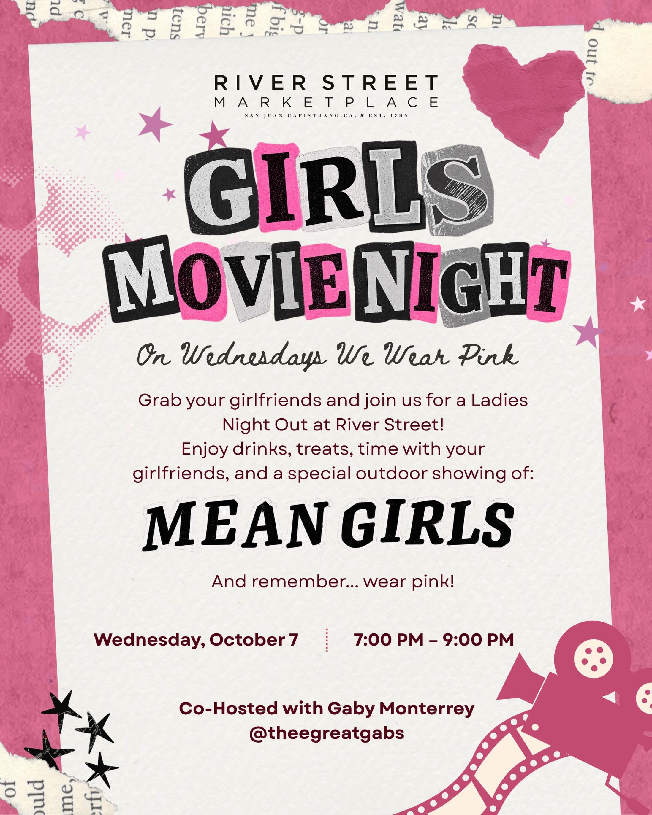 On Wednesdays, we wear pink. 💕

Grab your girlfriends and join us at River Street for a ladies night out featuring the movie Mean Girls! 

Grab dinner, shop around, and make a night of it! @capoleisure will be serving their Pink Mission Margarita, w
