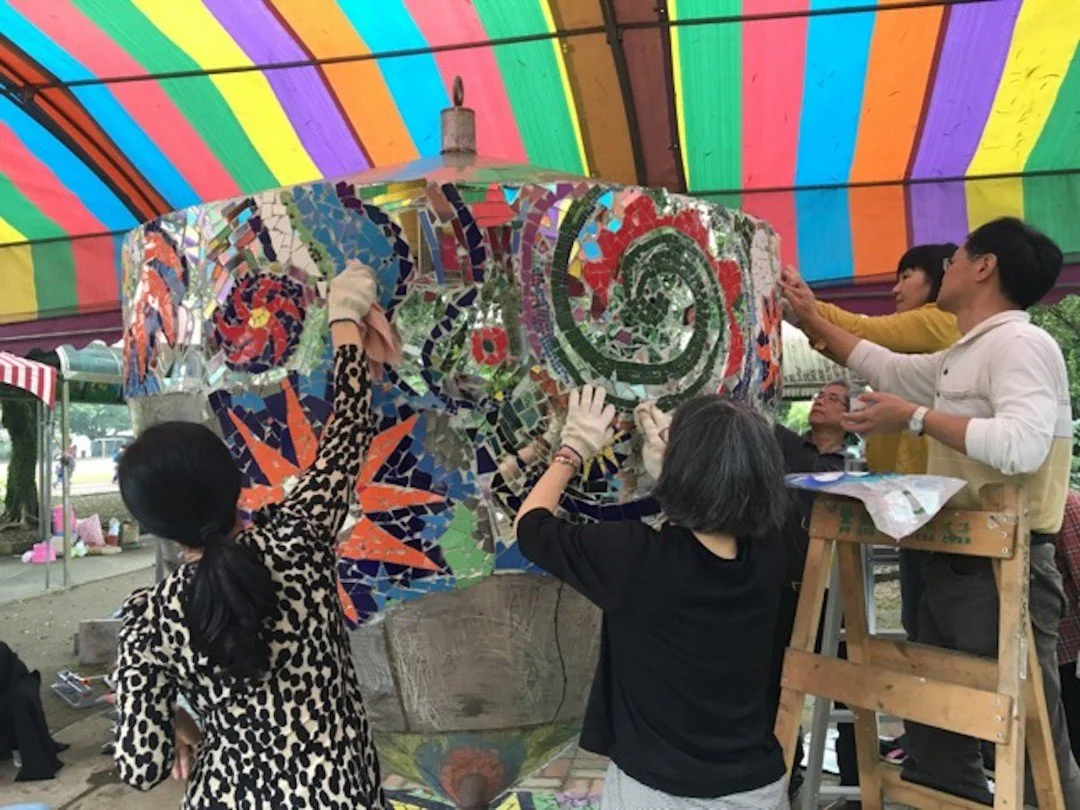 Caulking with black grout