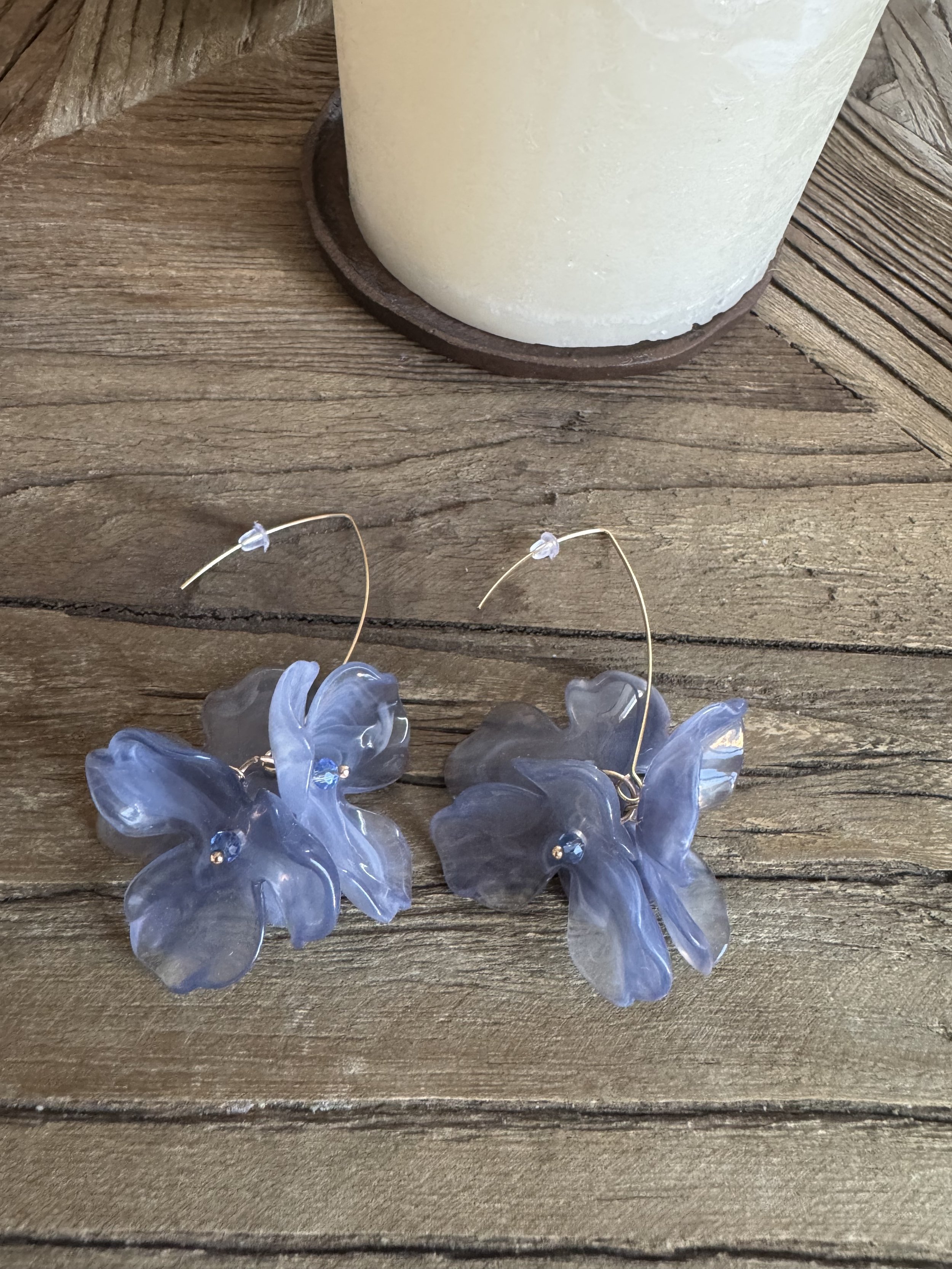Pendientes flor azules