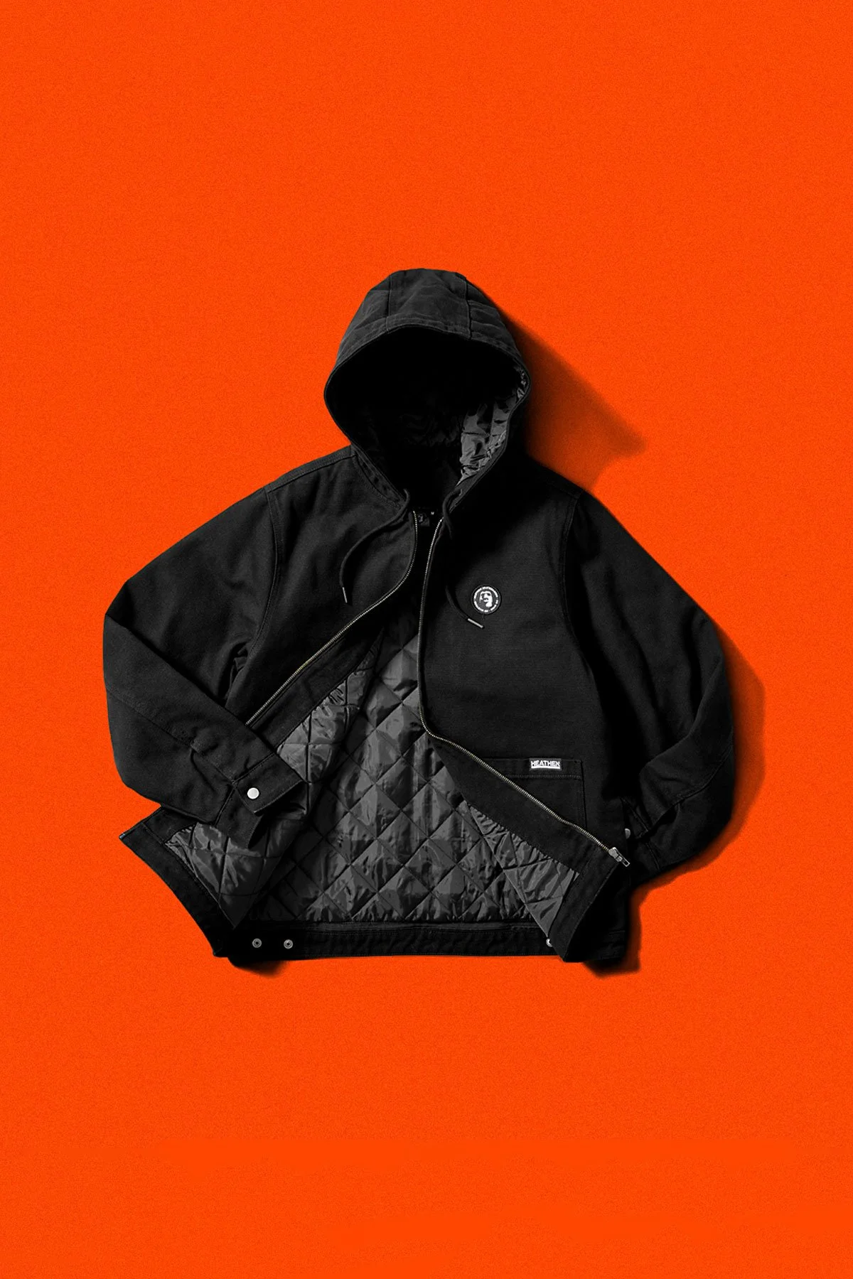  VG+ Discord Heavy Canvas Hooded Bomber Jacket - Void