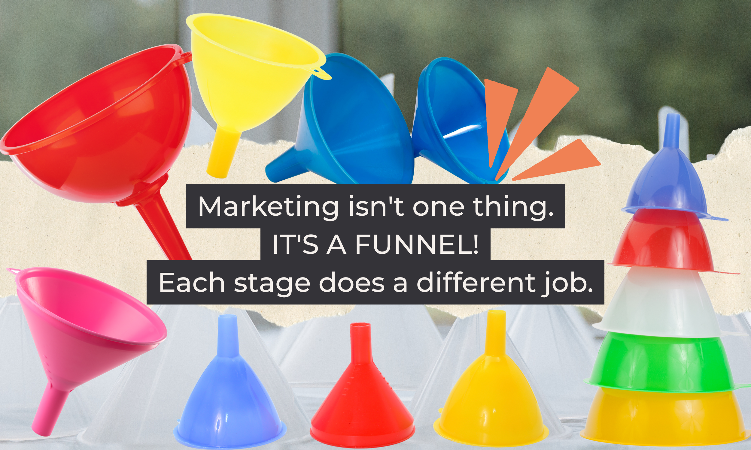 Marketing isn't one thing. It's a funnel – each stage does a different job.
