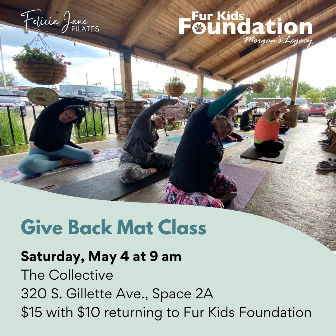 Saturday, May 4, FJP hosts a Give Back Mat Class for @furkidsfoundation at 9 am at the Collective, 320 S. Gillette Avenue, Space 2A. Tickets will be $15 with $10 going to this nonprofit. You can register in the link in my bio. 

Fur Kids Foundation i