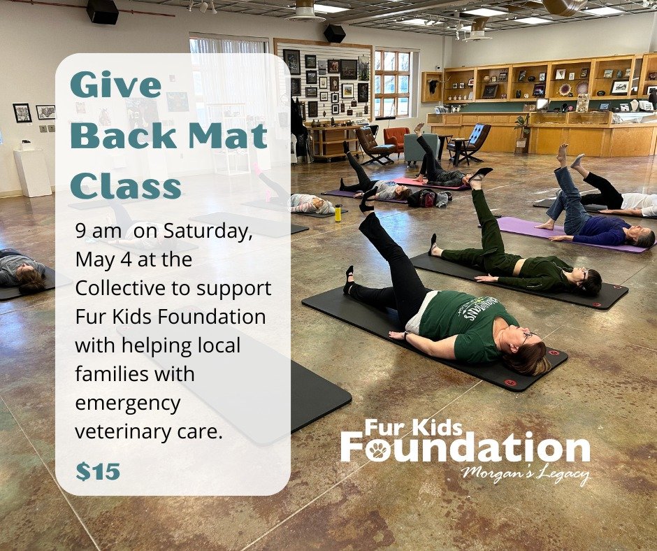 Join us for a feel good Saturday on May 4! FJP is rolling out the mats for a Give Back Mat Class at 9 am at the Collective, 320 S. Gillette Avenue, Space 2A. Tickets are $15, with $10 going straight to  @furkidsfoundation. Reserve your spot now at th