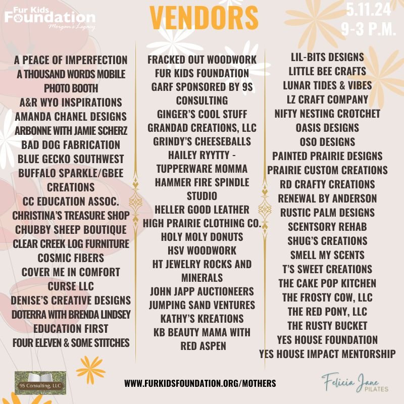 Who's going to the Mother's Day Extravaganza Bazaar, a fundraiser for @furkidsfoundation, on Saturday? I'm a sponsor of this event, and this team has really outdone themselves this year: nearly 60 vendors, amazing raffles (thanks to the gracious vend