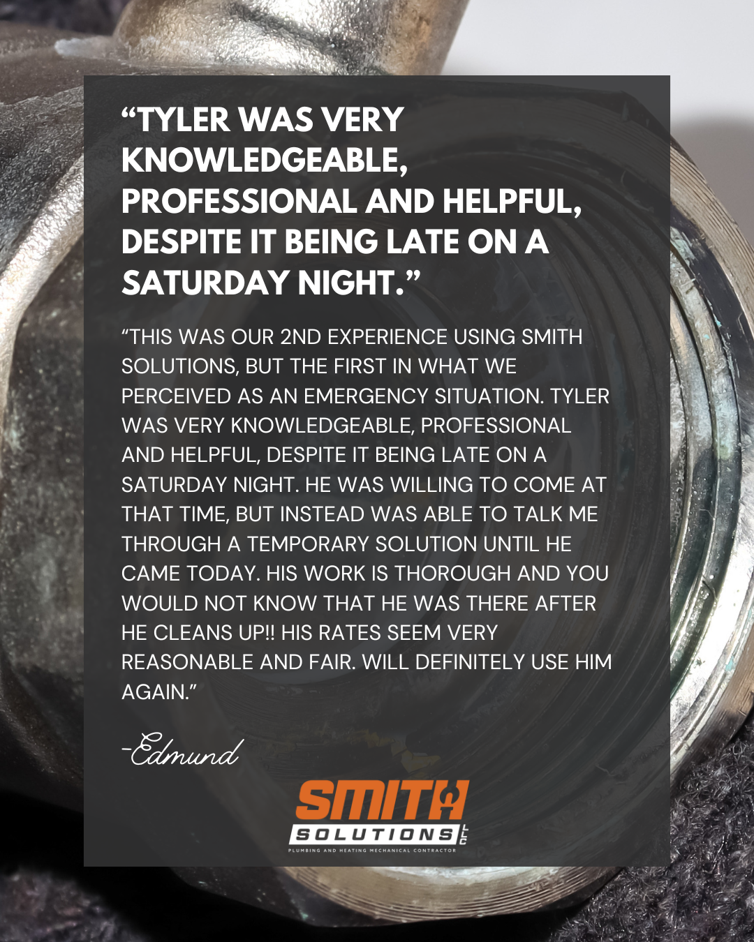 Smith Solutions Plumbing Customer Review in Grafton Massachusetts.png