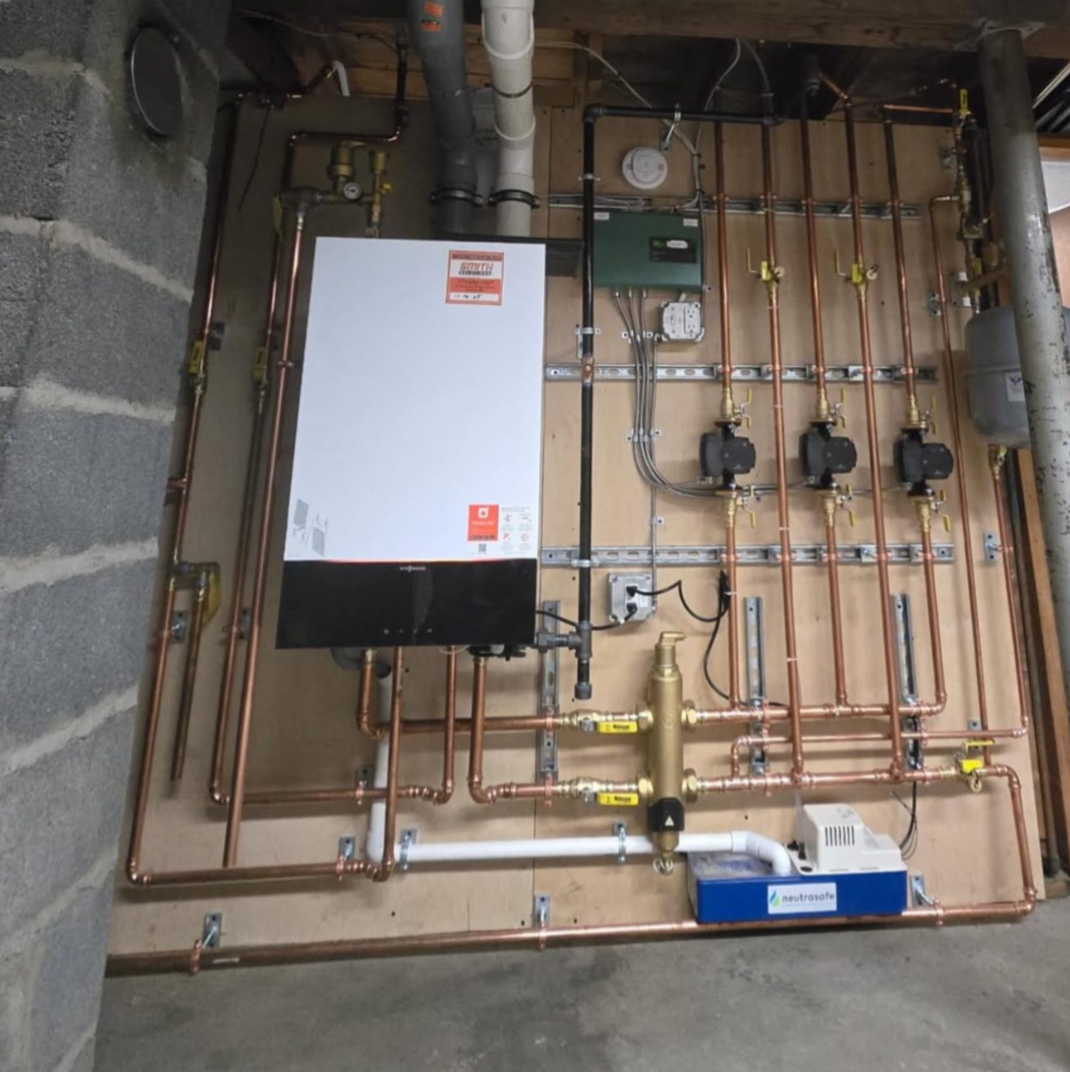 Viessmann Climate Solutions 120k BTU Combi Boiler Installation by Smith Solutions Plumbing in Grafton MA