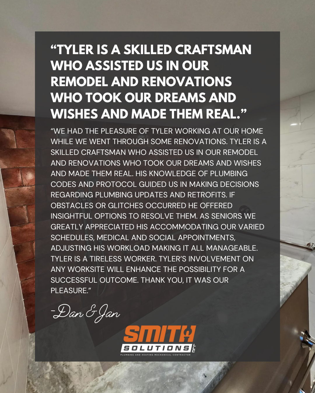 Smith Solutions Plumbing Customer Review for Bathroom Remodel in Brookfield Massachusetts.png