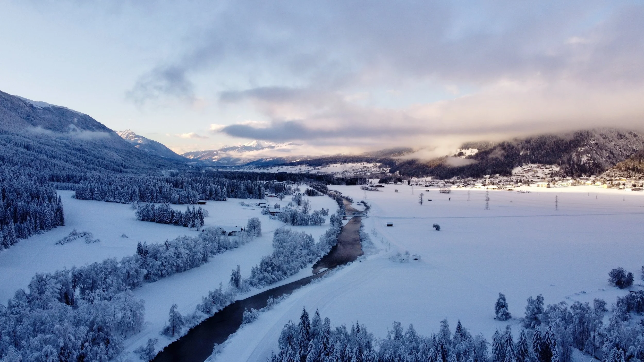 Gailtal view looking up the valley.