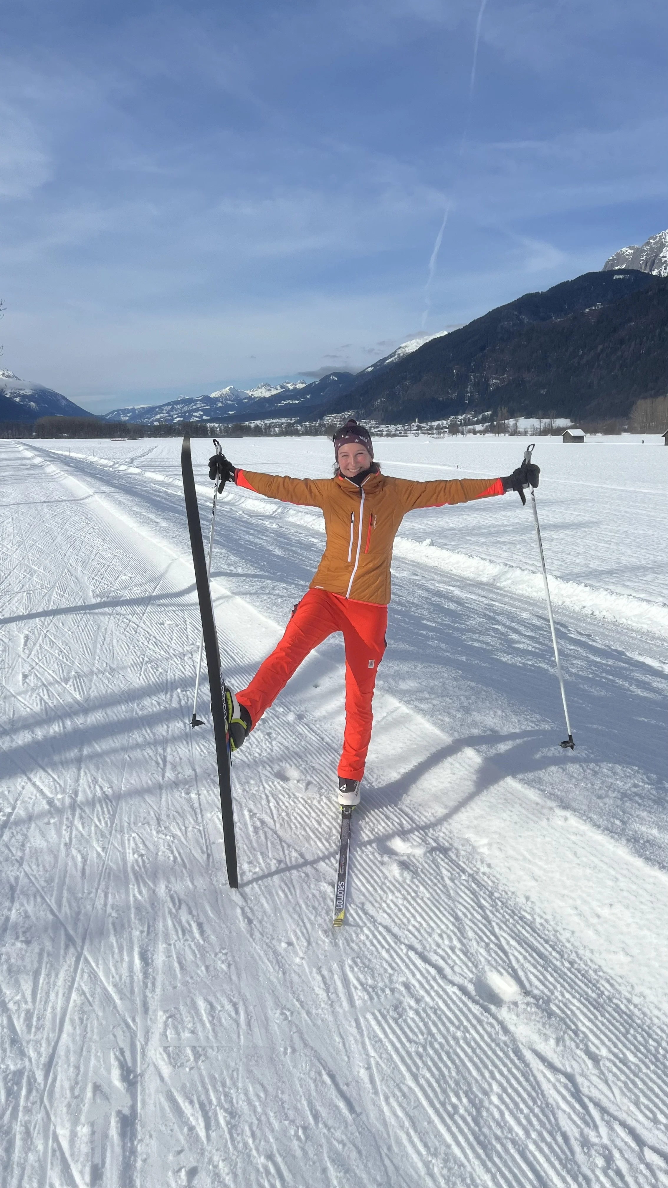 We have a 65km kilometre long Langlauf Loipe just 2 minutes walk from the Nassfeld Blick front door which runs up and down the Gailtal. 