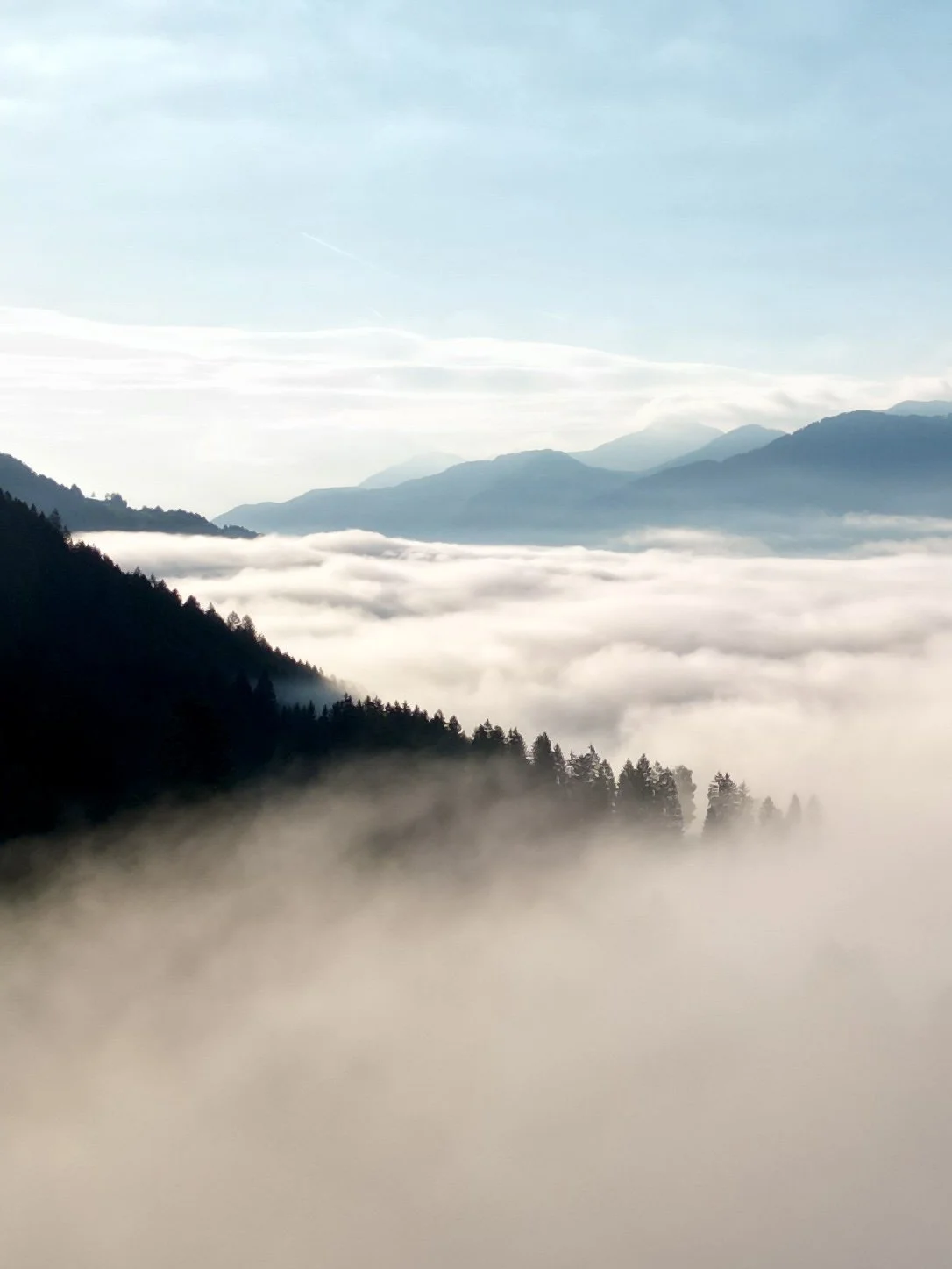 Mist over the Gailtal on an Autumn morning. 