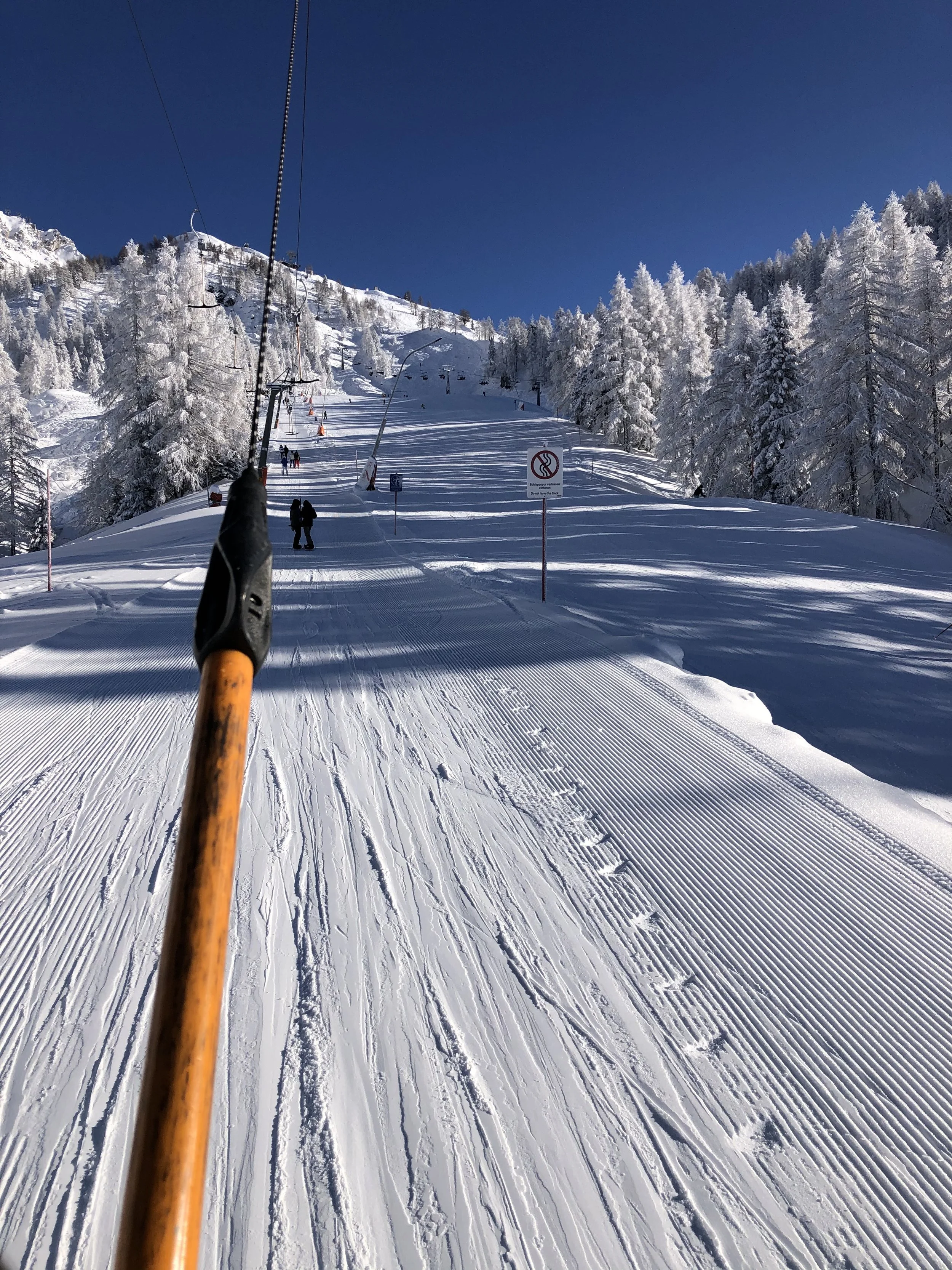 T-bar lift at the Garnterkofel, Nassfeld. 