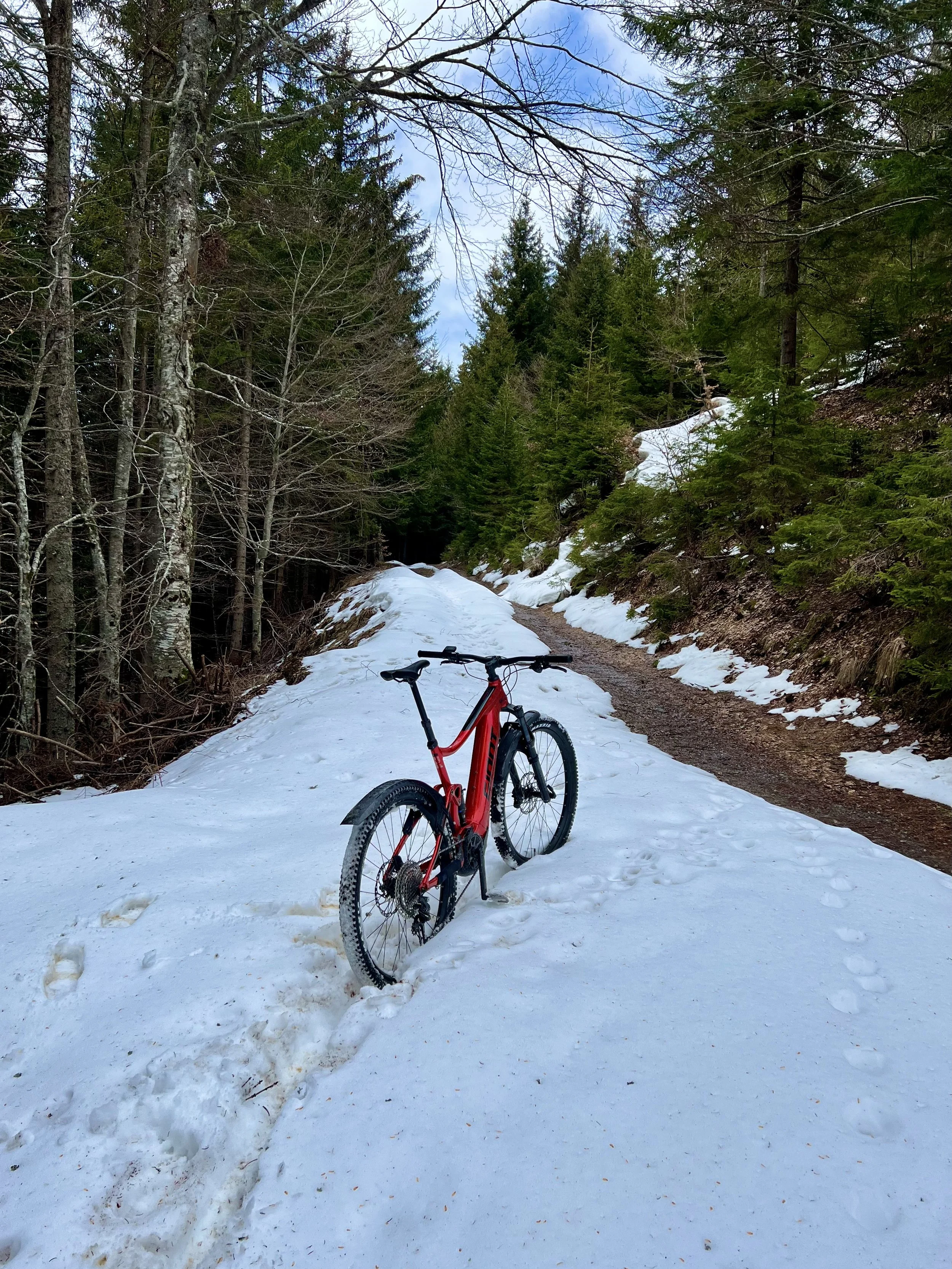 When ski season and biking season meet. 