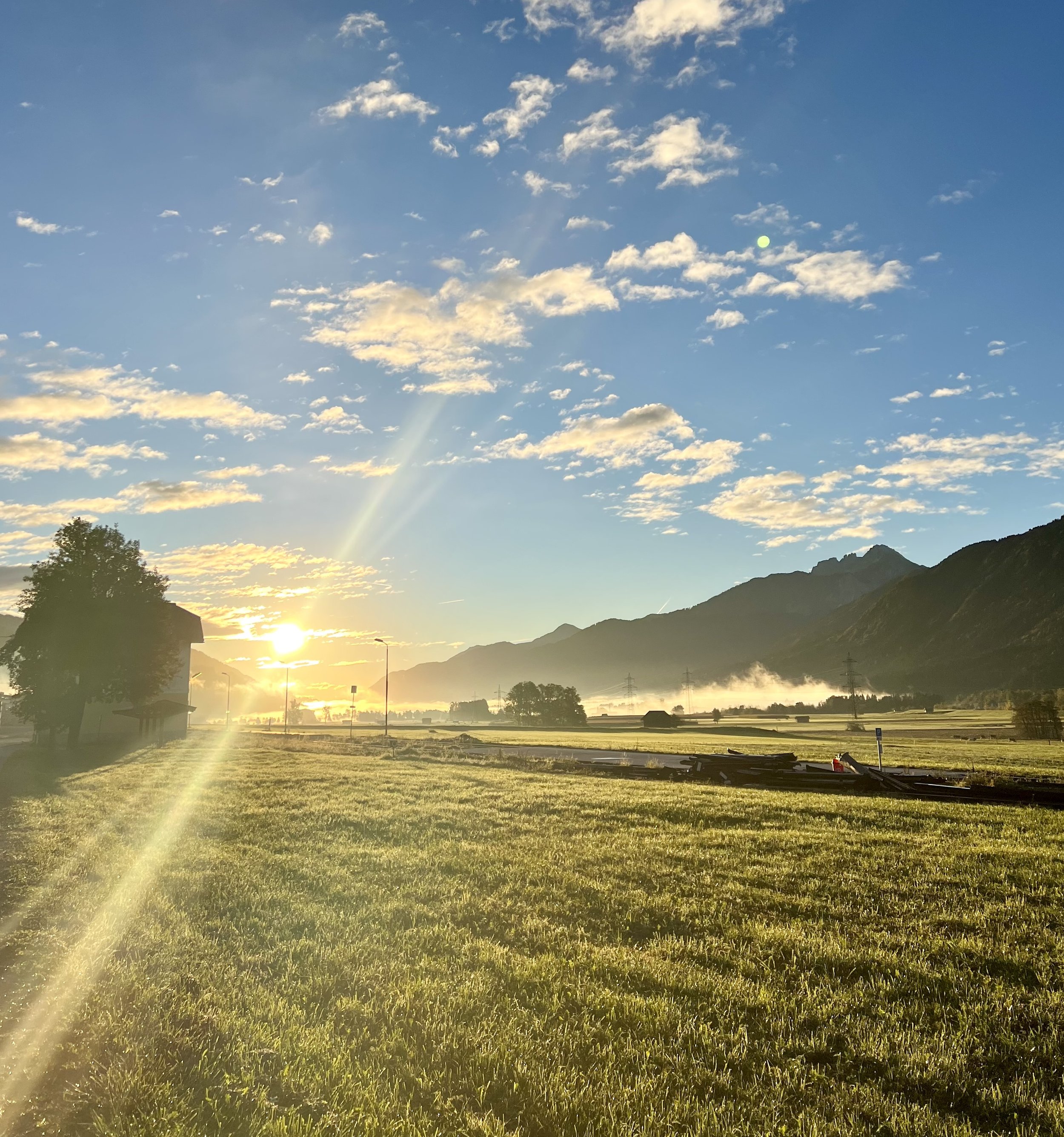 Autumn sunrise views from Nassfeld Blick down the Gailtal.