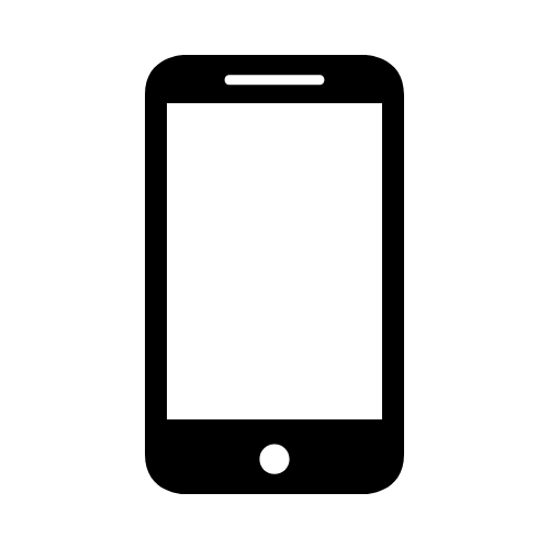 Silhouette of a smartphone in black and white.
