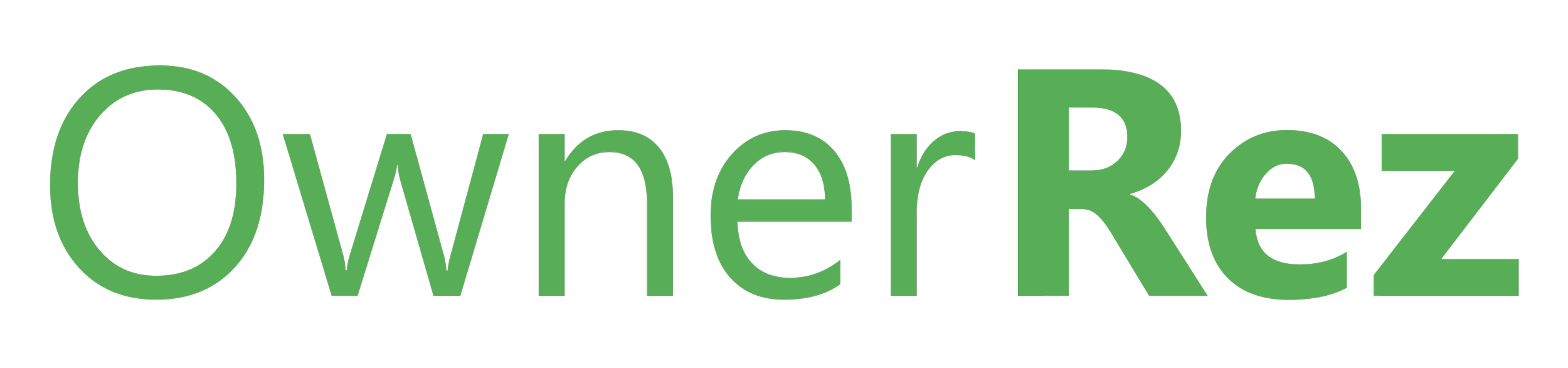 Green text that reads "OwnerRez" on a black background.