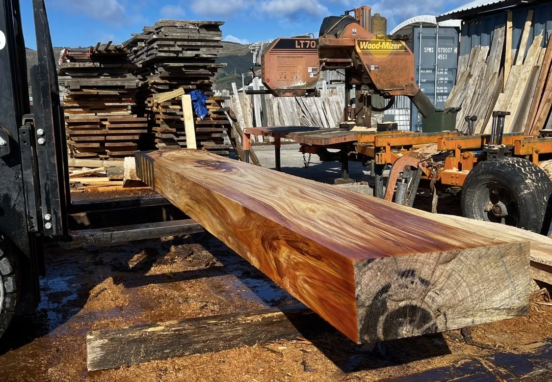 We cut Beams to order on our mills.
This one is a 500 x 200mm Tasmanian Blackwood.