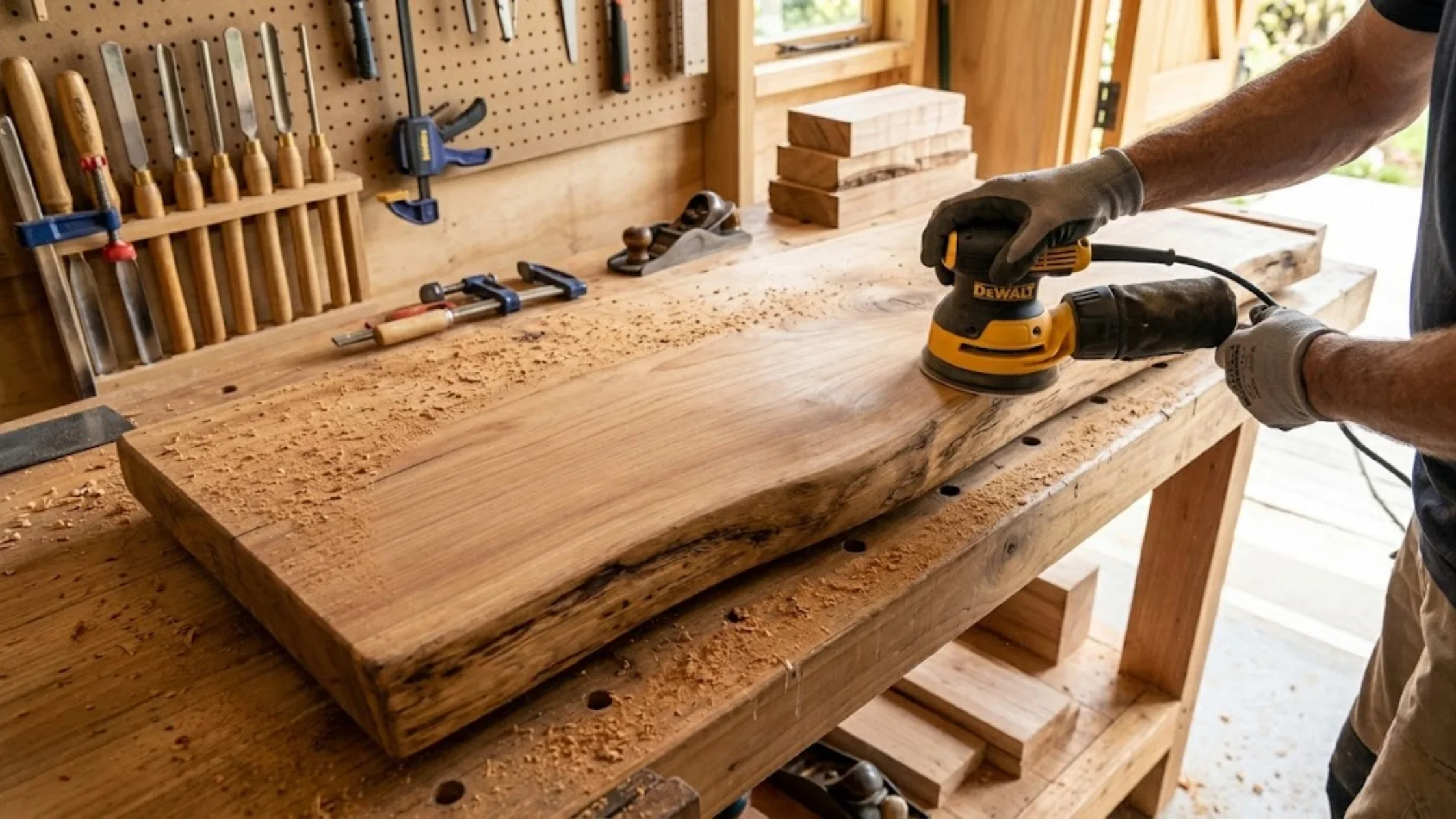 How to Build a Custom Outdoor Timber Bench Using Slabs or Flitches 2