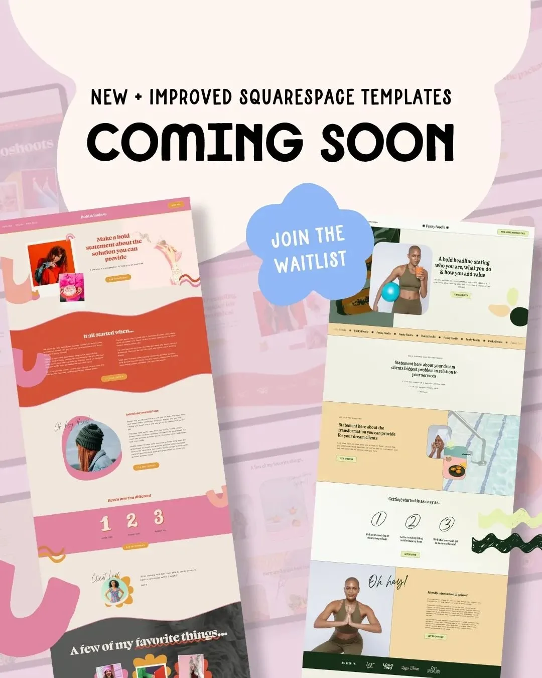🚨Have you heard...the new &amp; improved Squarespace templates are launching NEXT WEEK!!

&hellip; and I could not be more excited!

✨I've been busy behind the scenes creating new &amp; improved versions of my best selling Squarespace templates usin