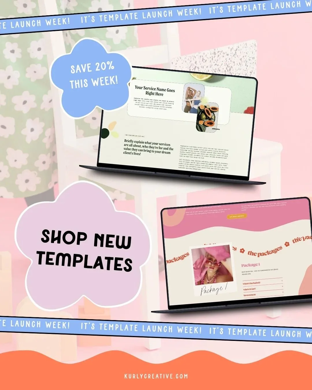 🎉&nbsp;They're finally&nbsp;here!&nbsp;🎉

I am sooo excited to announce the launch of my new Kurly Creative 2.0 Squarespace templates! Yay!

These babies have had a serious upgrade with more pages, more bonus goodies, and new improved designs built