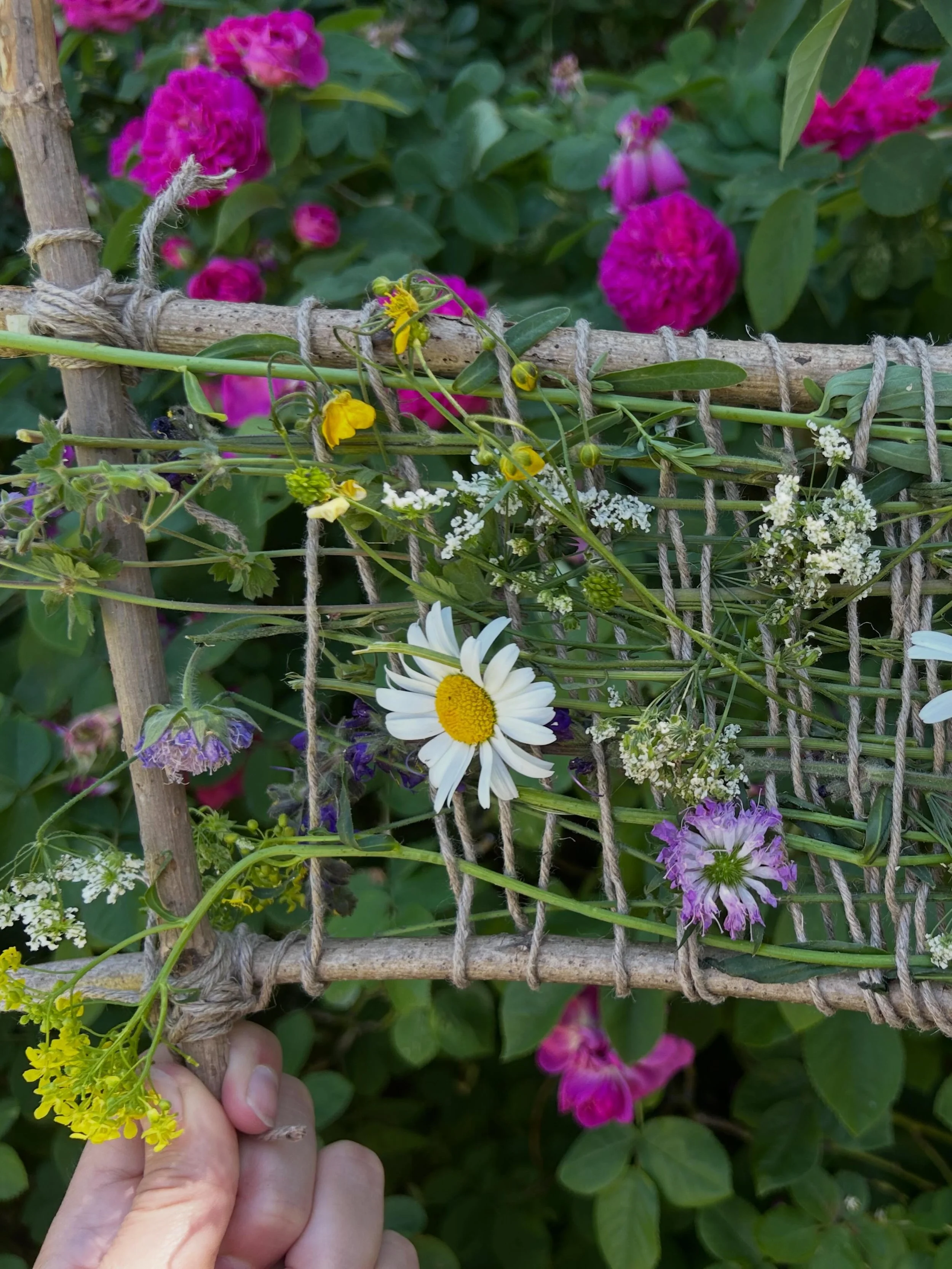 Colours, smells, textures- flower obsession continues #art #nature #weaving #artist #artwork
