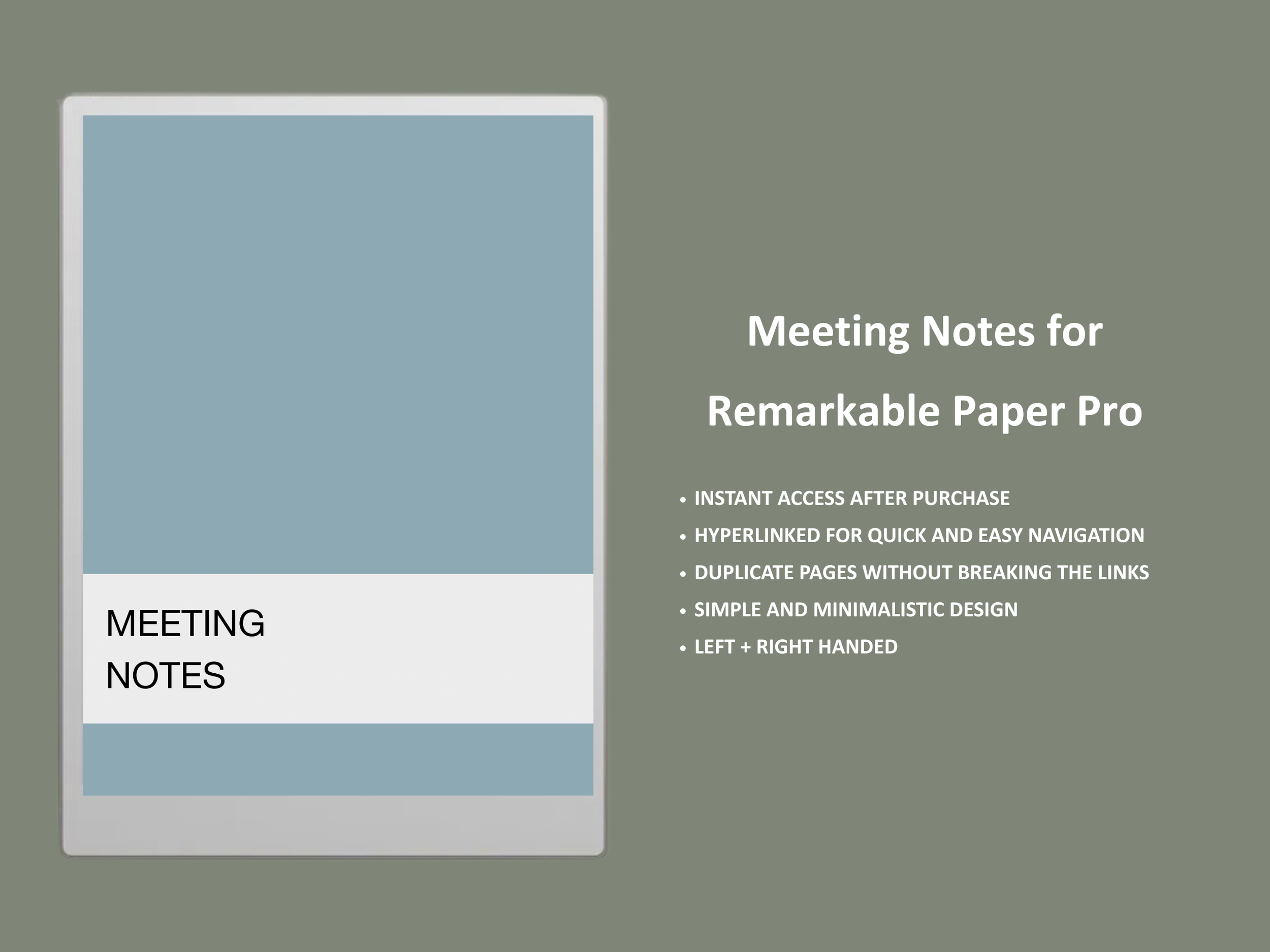remarkable paper pro meeting notes template