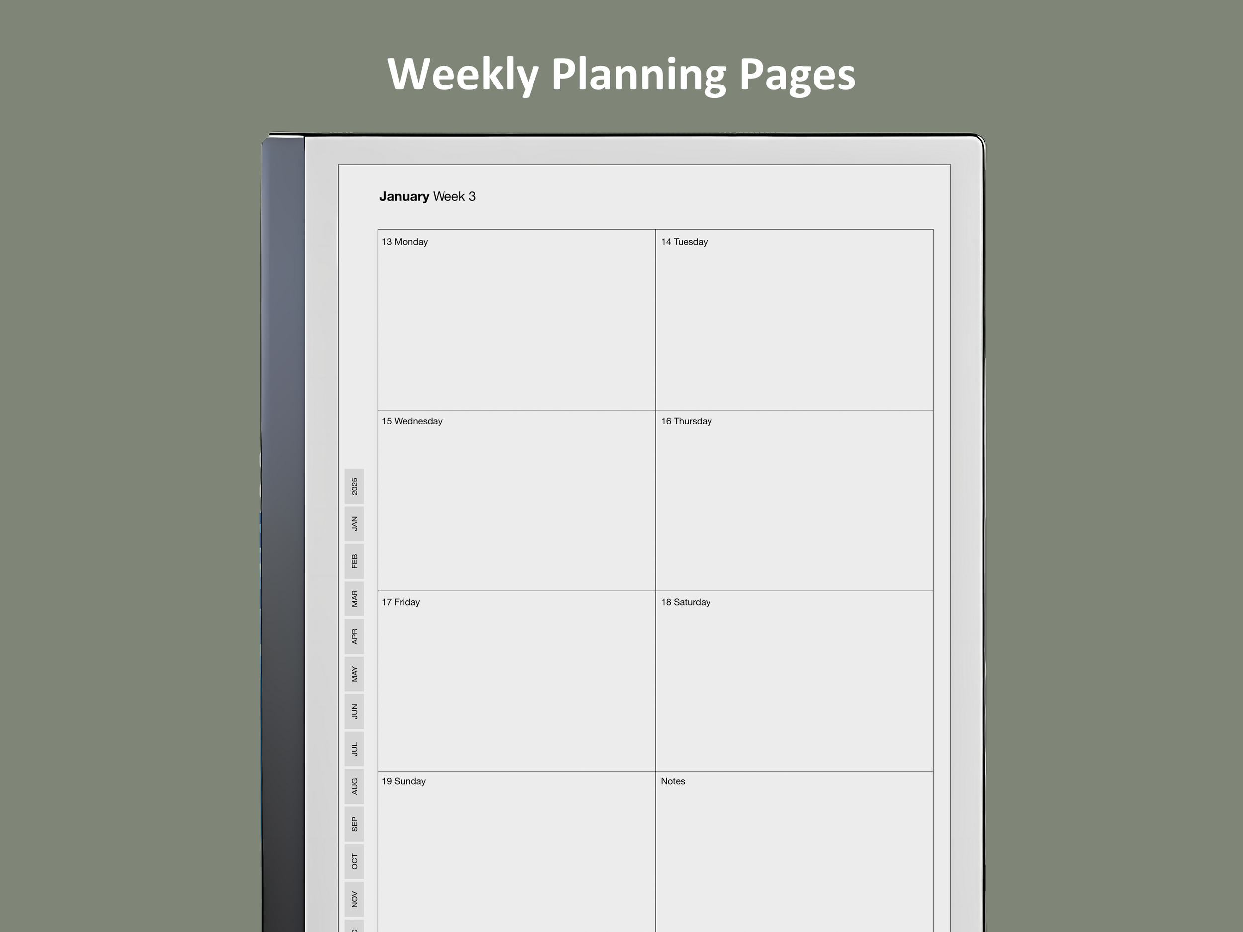 remarkable 2 weekly planner template