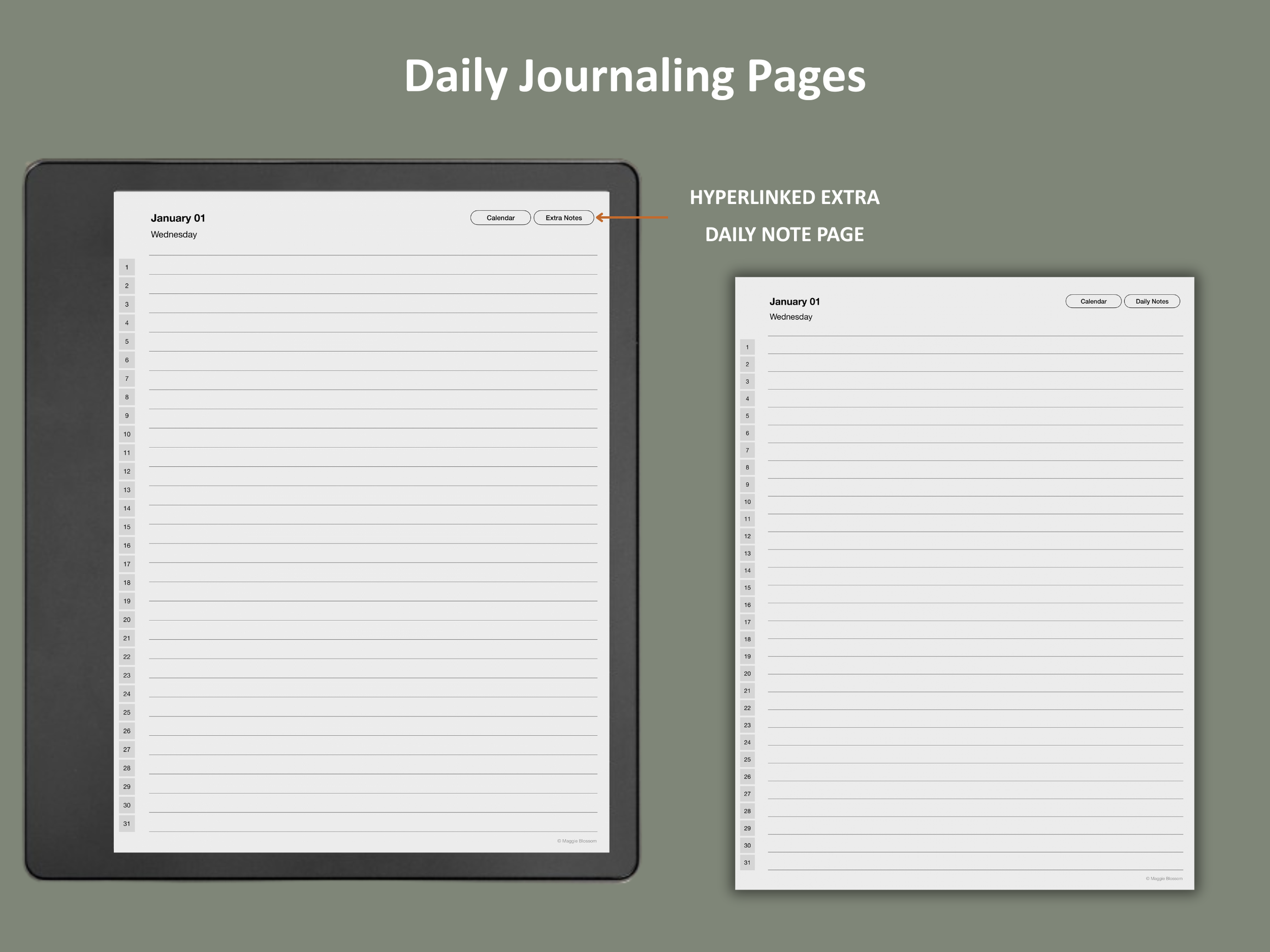 kindle scribe daily journal template
