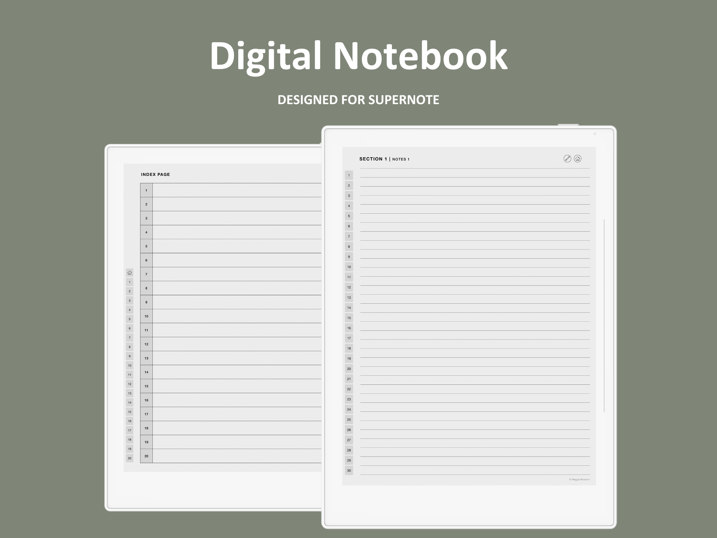 supernote notebook template