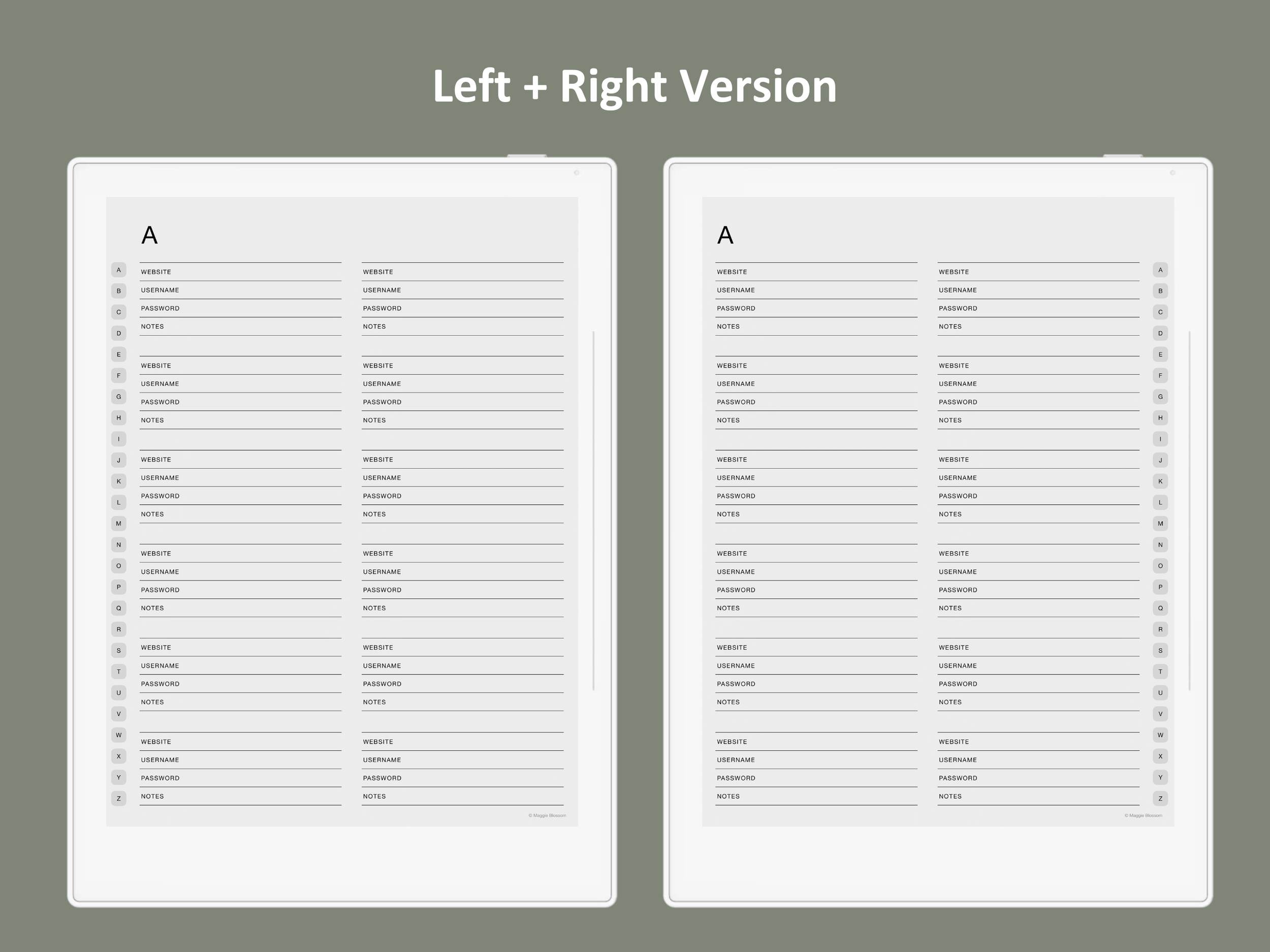 supernote password template