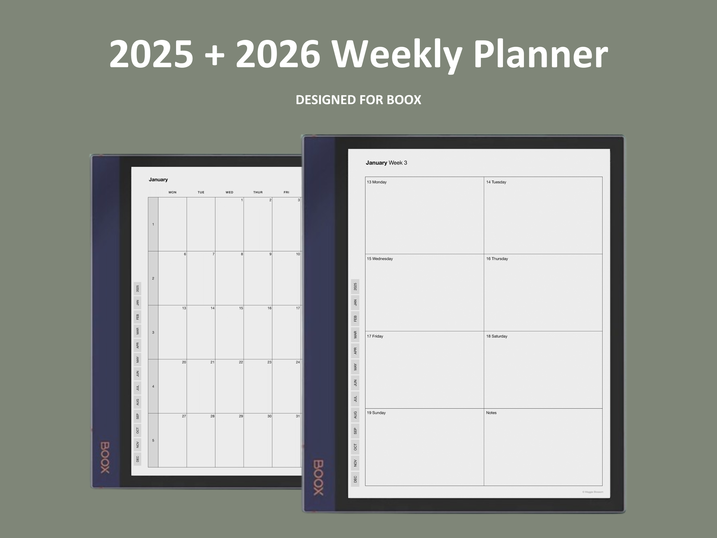 boox weekly planner template