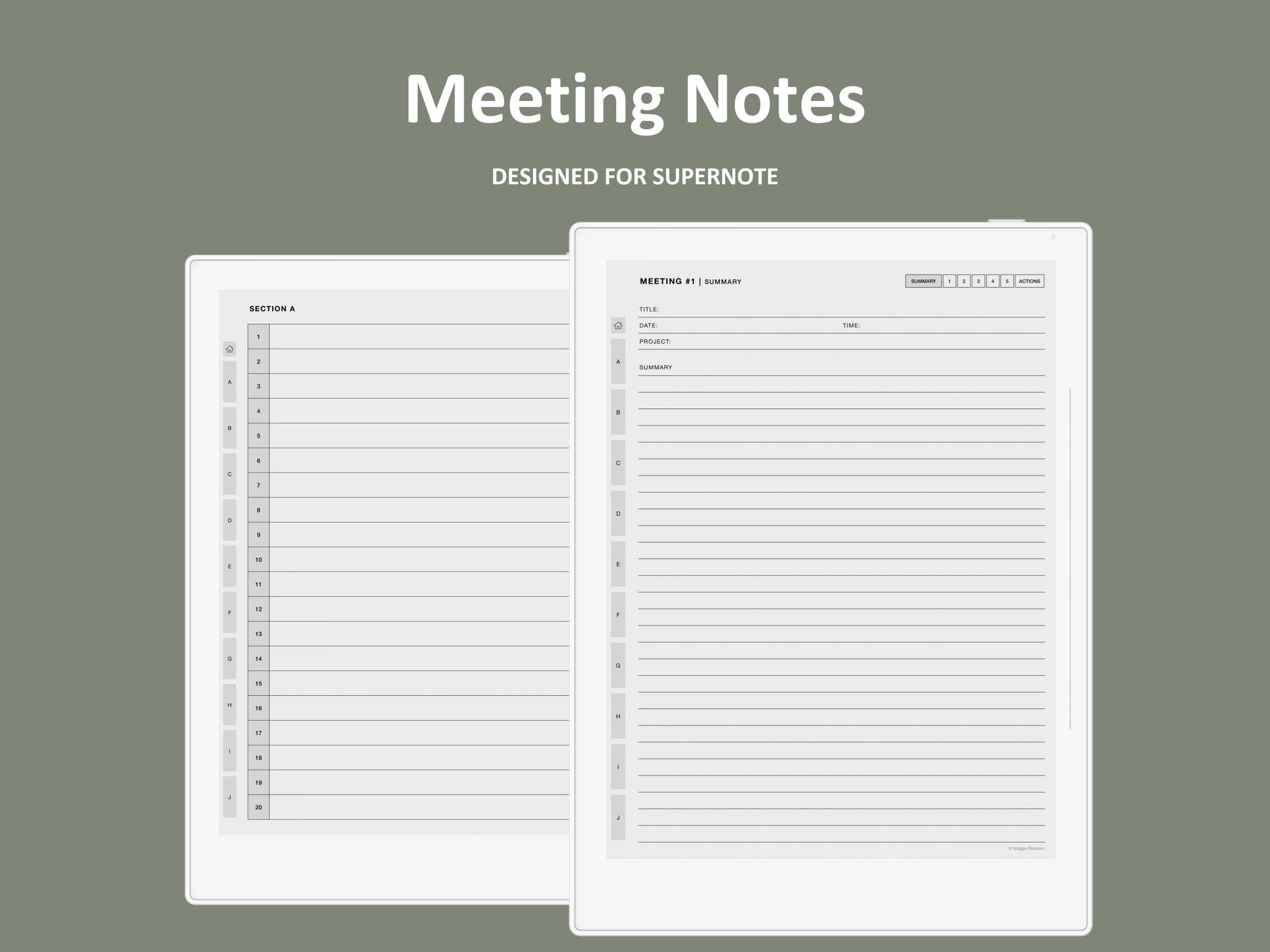 supernote meeting notes template