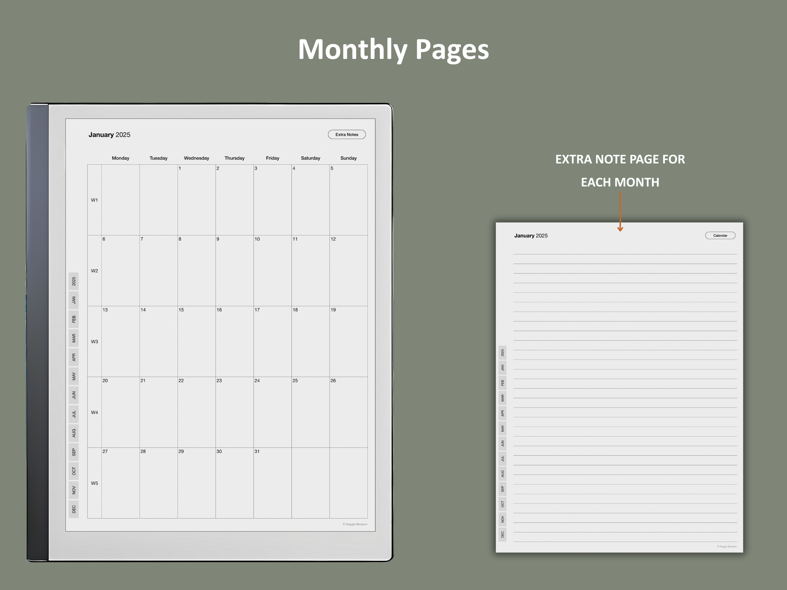 remarkable 2 monthly planner template