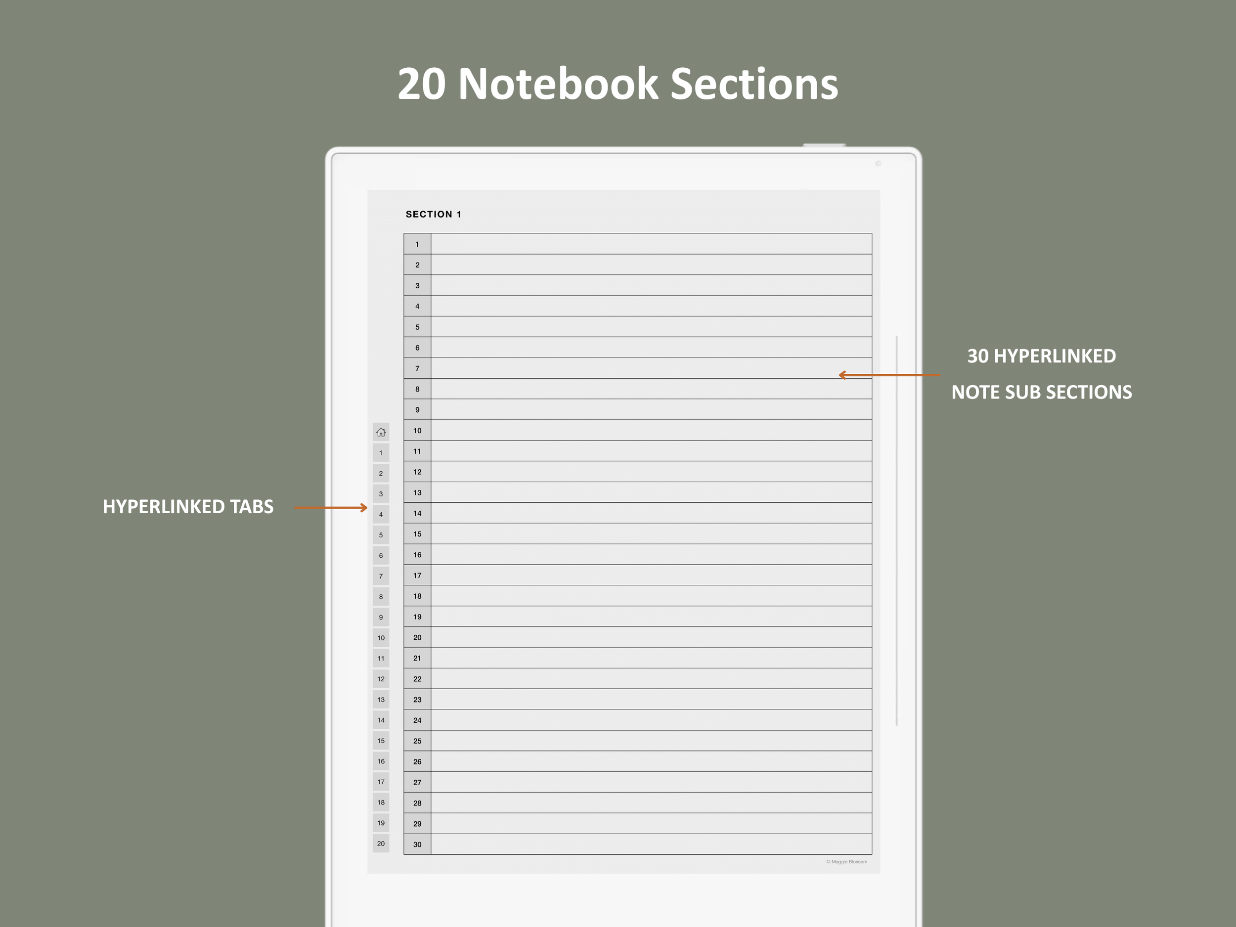 supernote notebook template