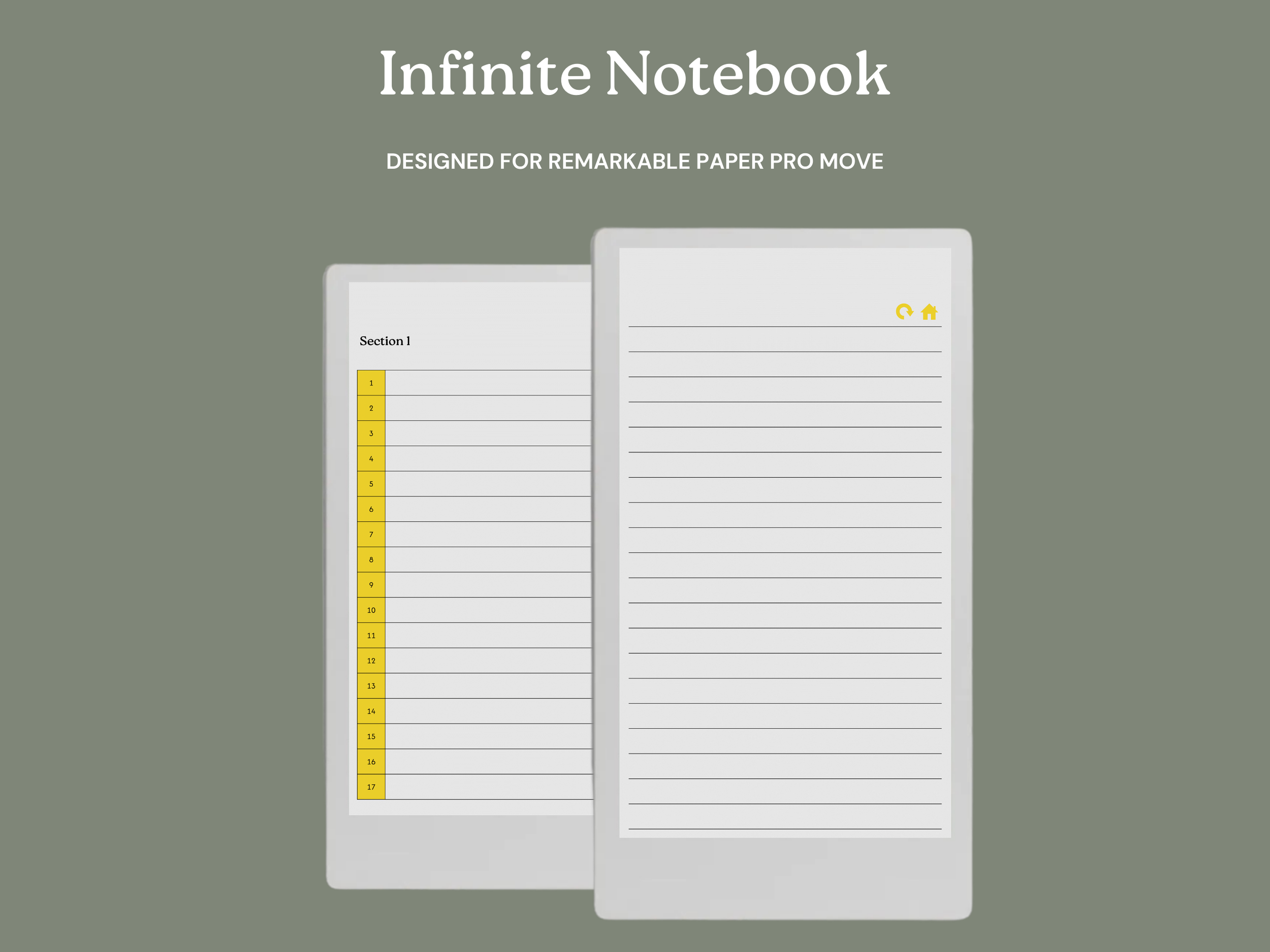 Notebook Template for Remarkable Paper Pro Move